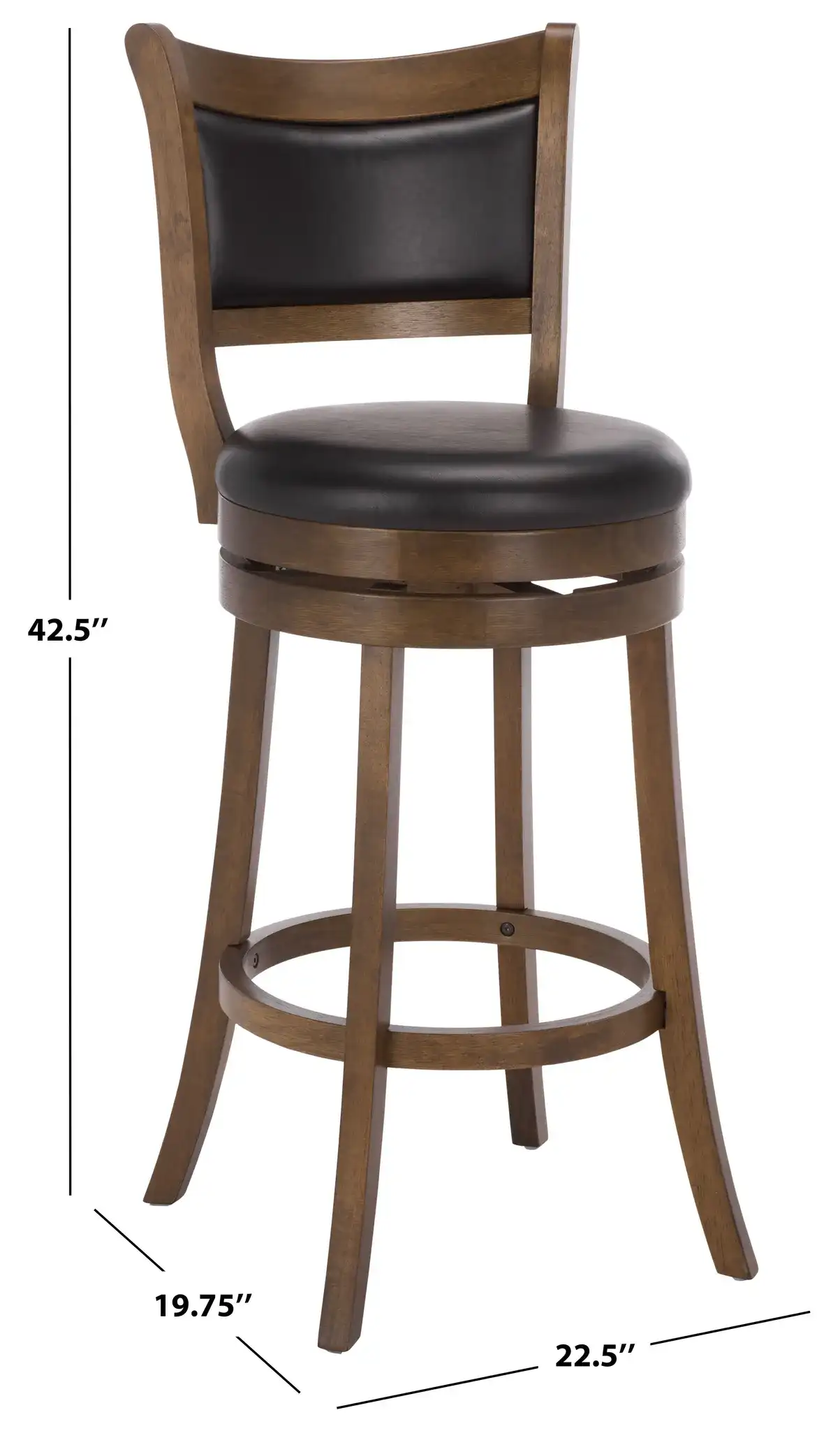 Takado Barstool in Black / Natural, detail view