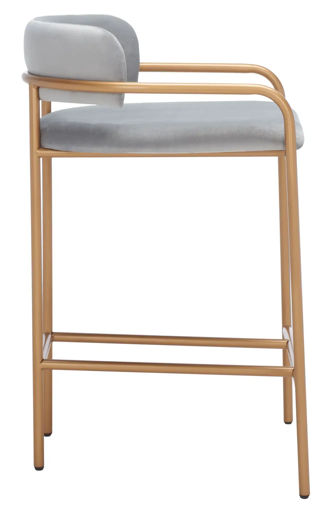 Camille Counter Stool in Dark Gray / Gold, detail view