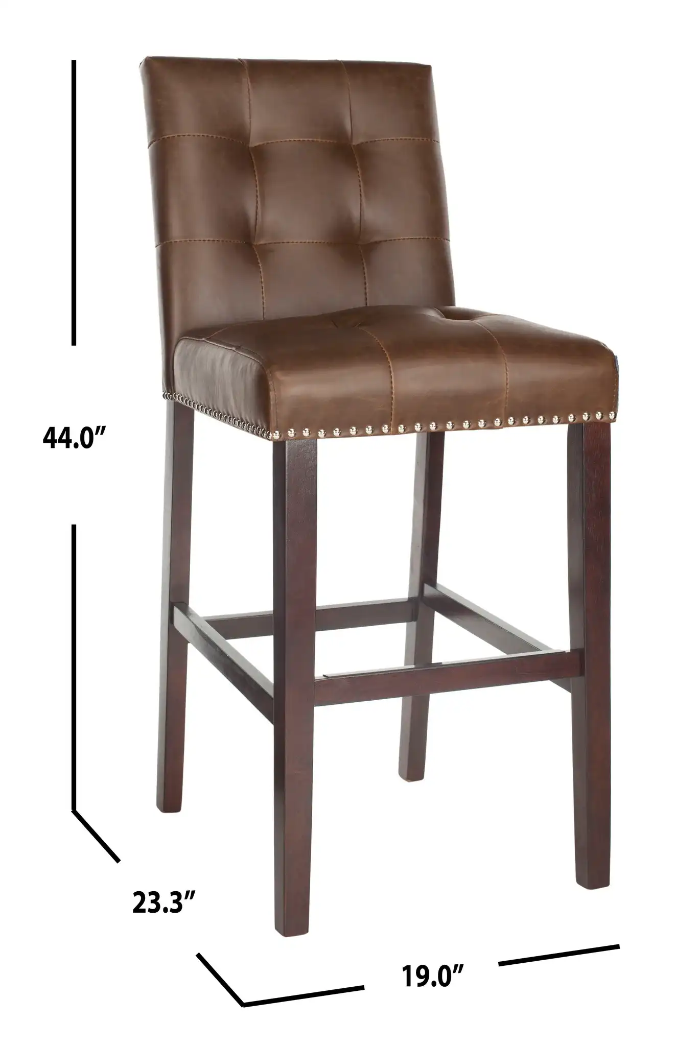 Nikita Bar Stool (Set Of 2) in Brown / Espresso, detail view
