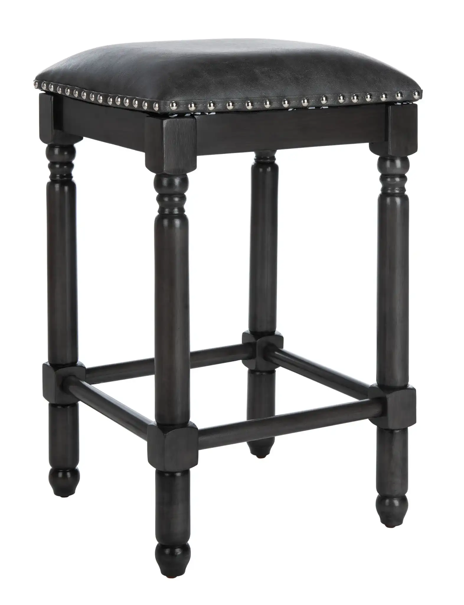 Preston Counter Stool (Set of 2) in Gray Linen / Gray Walnut / Copper Nh