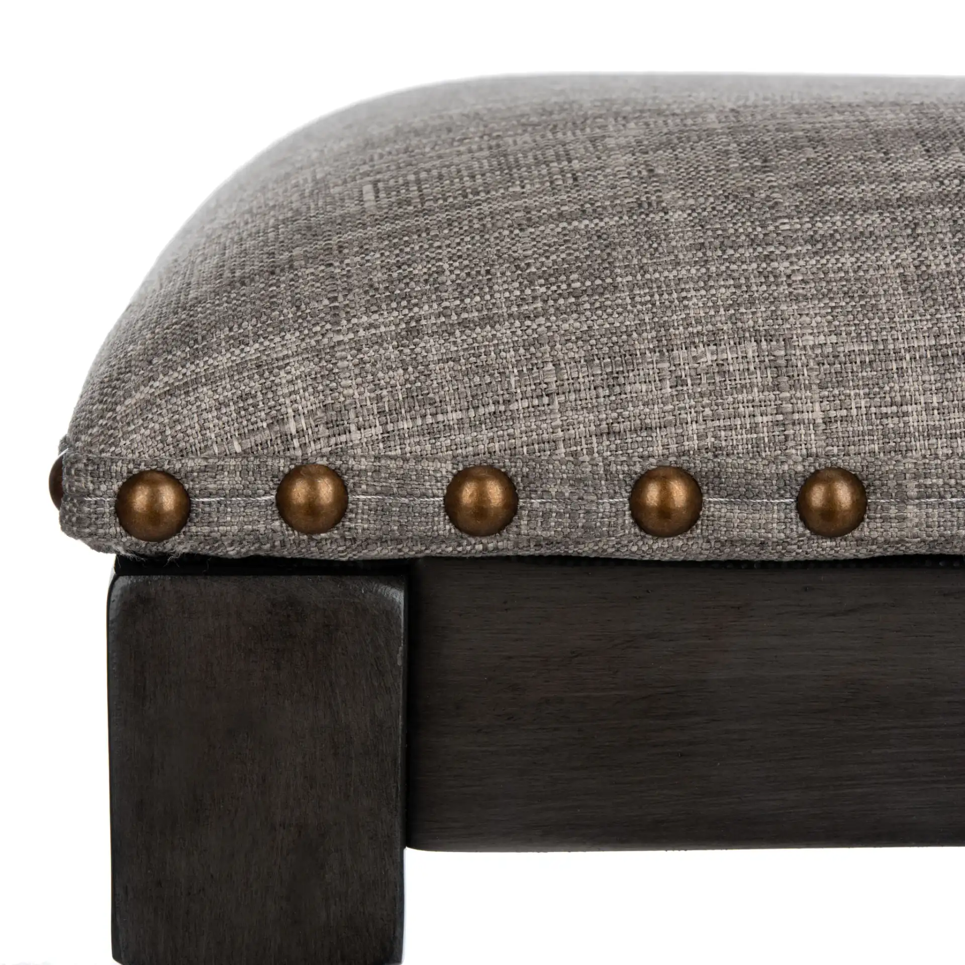 Preston Counter Stool (Set of 2) in Gray Linen / Gray Walnut / Copper Nh in a styled room