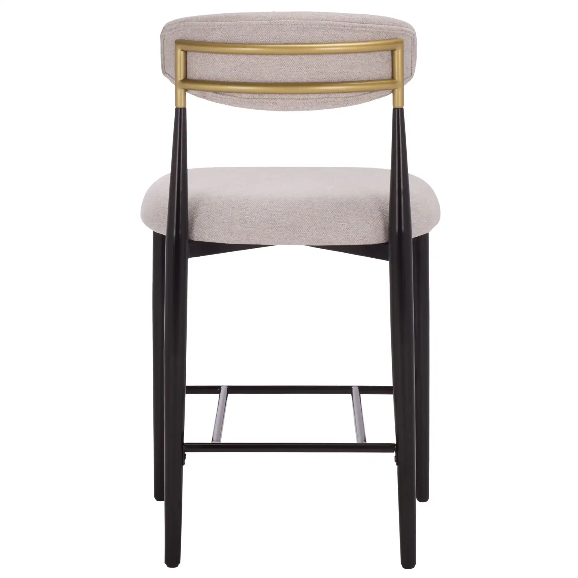 Covelle Counter Stool (Set of 2) in Black Gold / Dove Gray, detail view