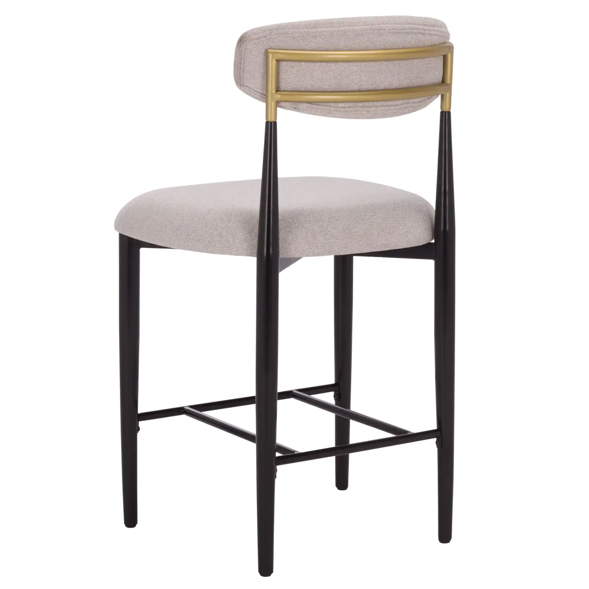 Covelle Counter Stool (Set of 2) in Black Gold / Dove Gray, detail view