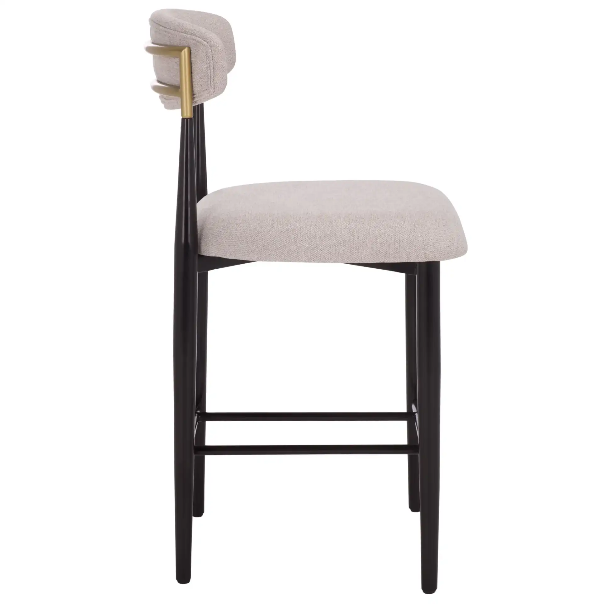 Covelle Counter Stool (Set of 2) in Black Gold / Dove Gray, detail view