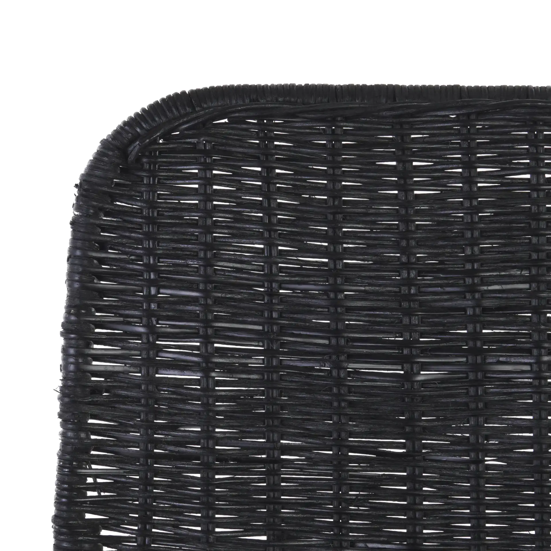 Minerva Weaved Counter Stool (Set of 2) in Black in a styled room