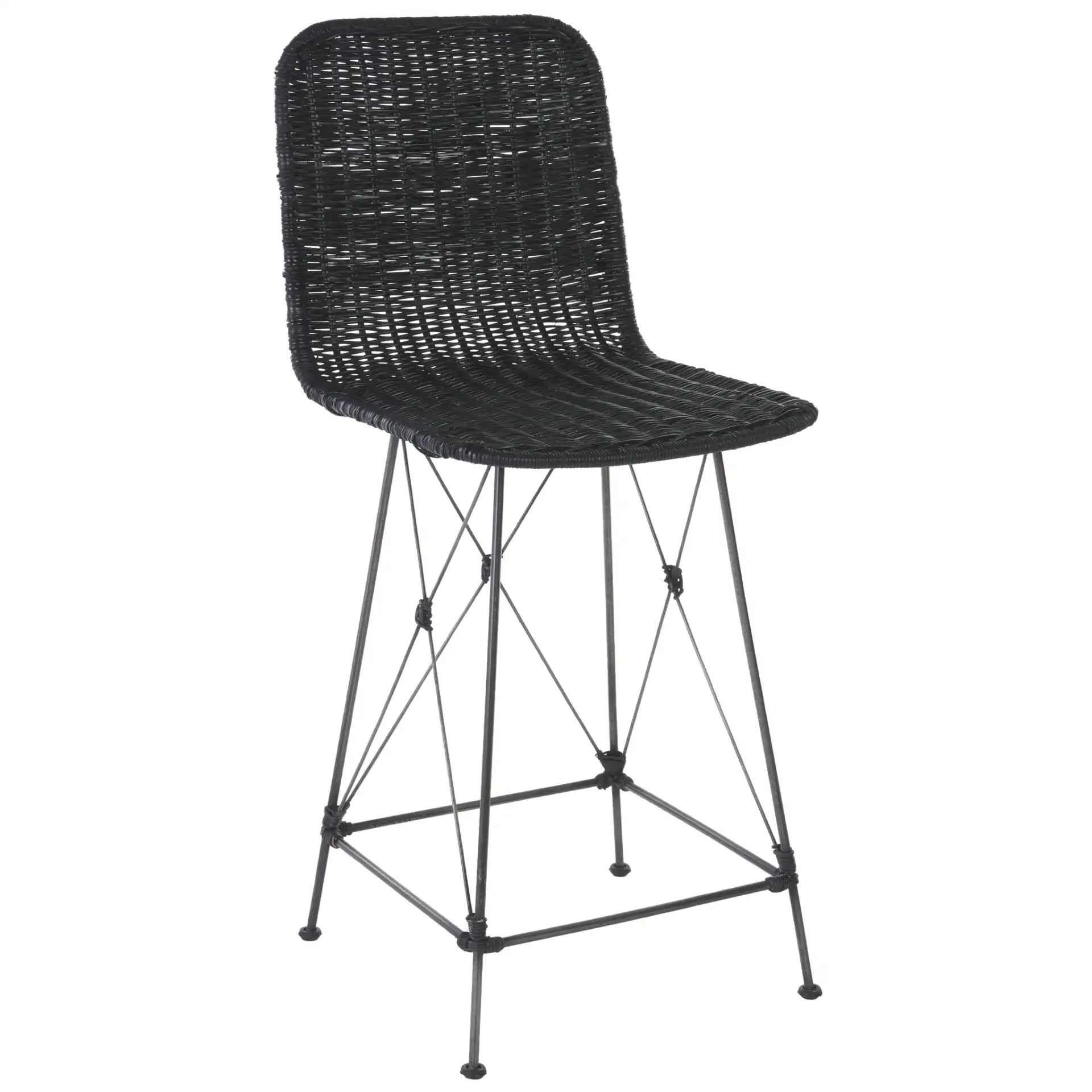 Minerva Weaved Counter Stool (Set of 2) in Black