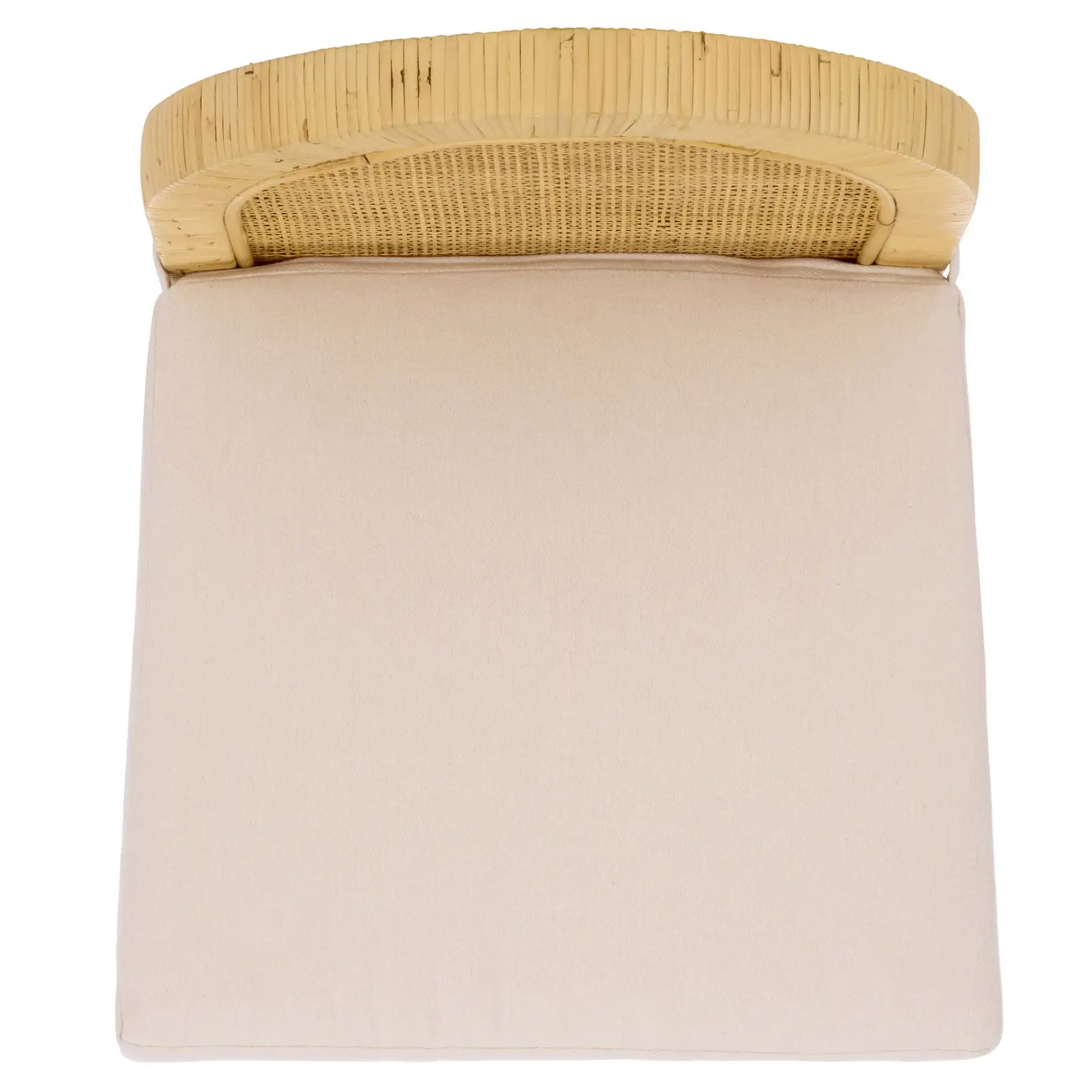 Tojo Cane Roundback Counter Stool in Natural / White, detail view
