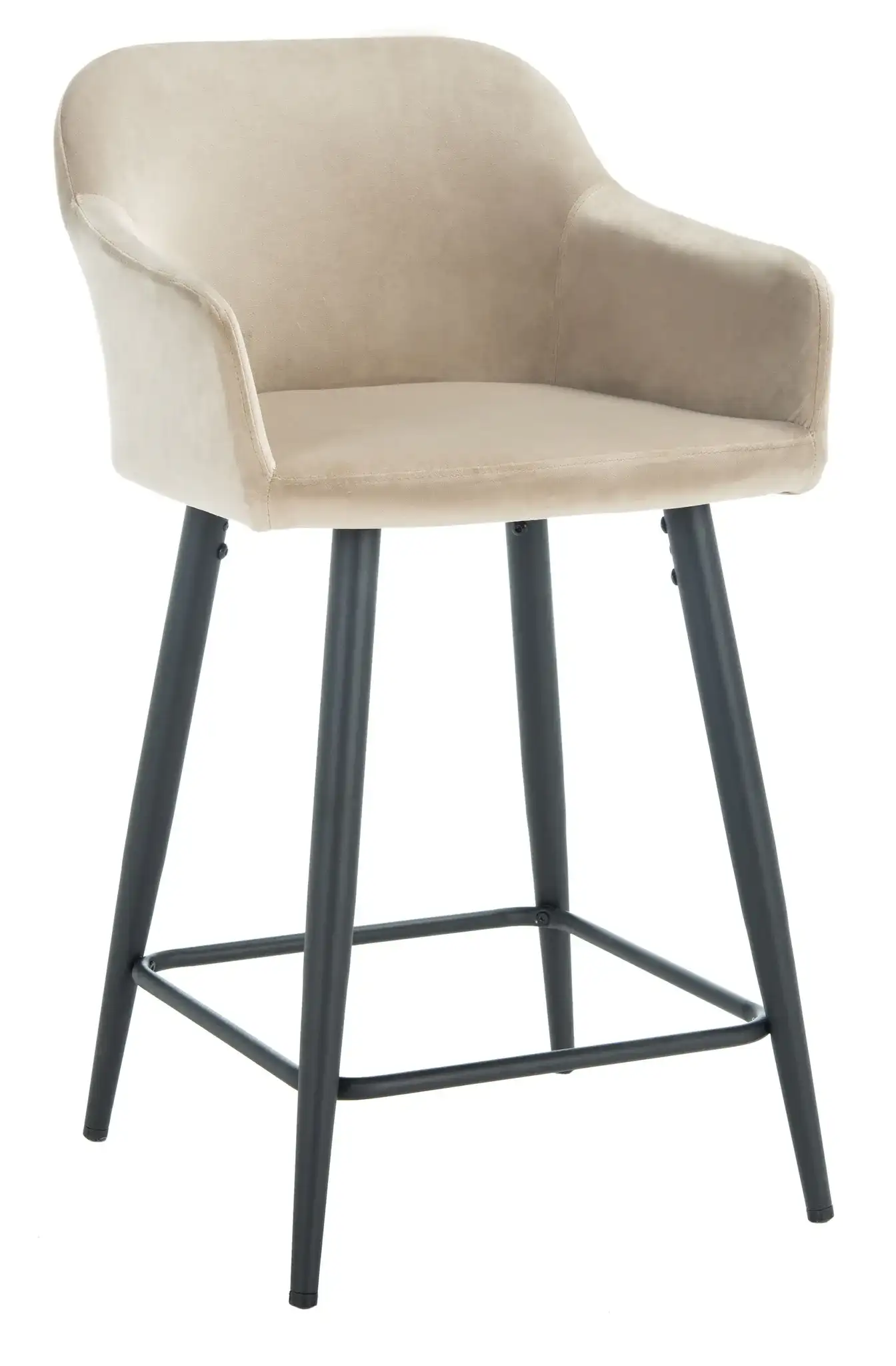 Cataleya Counter Stool in Taupe / Black, detail view