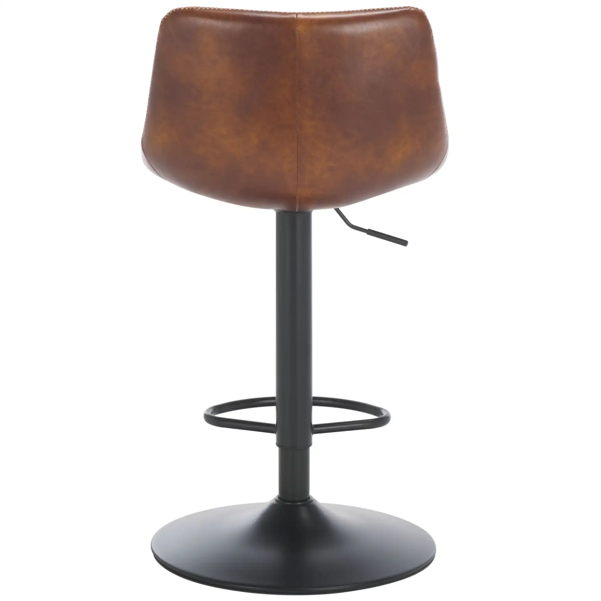Aelin Adjustable Bar Stool in Brown / Black, detail view