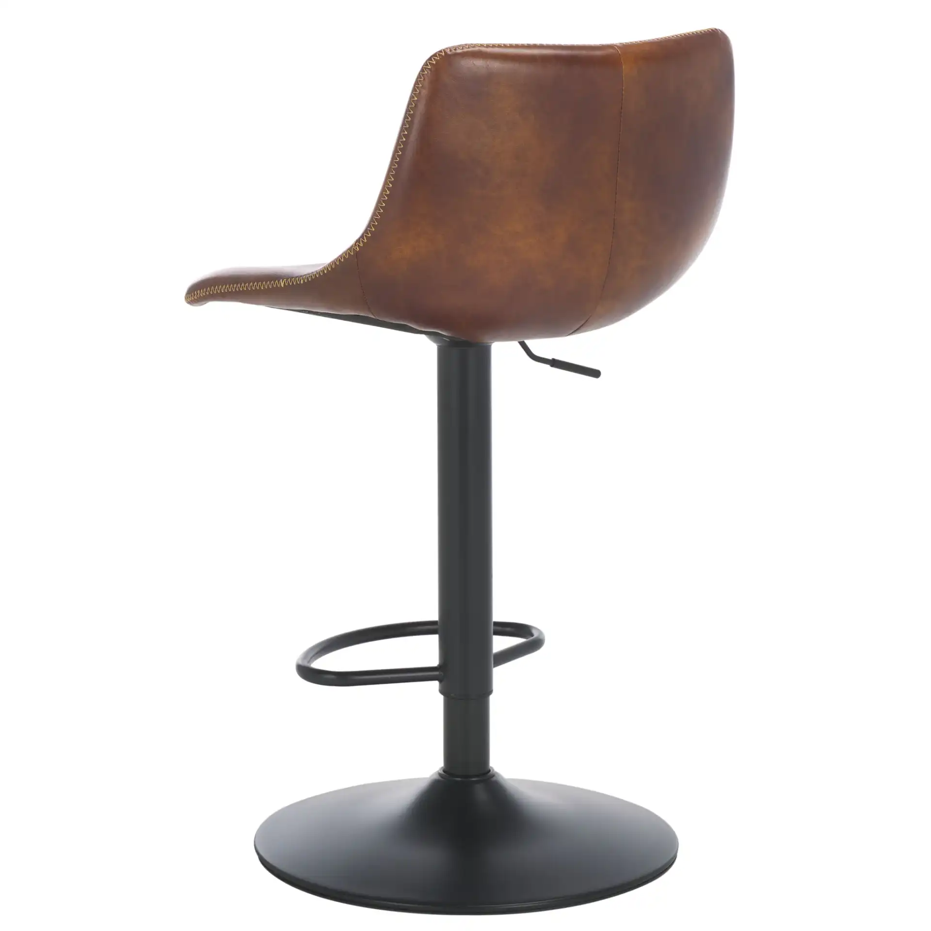 Aelin Adjustable Bar Stool in Brown / Black, detail view