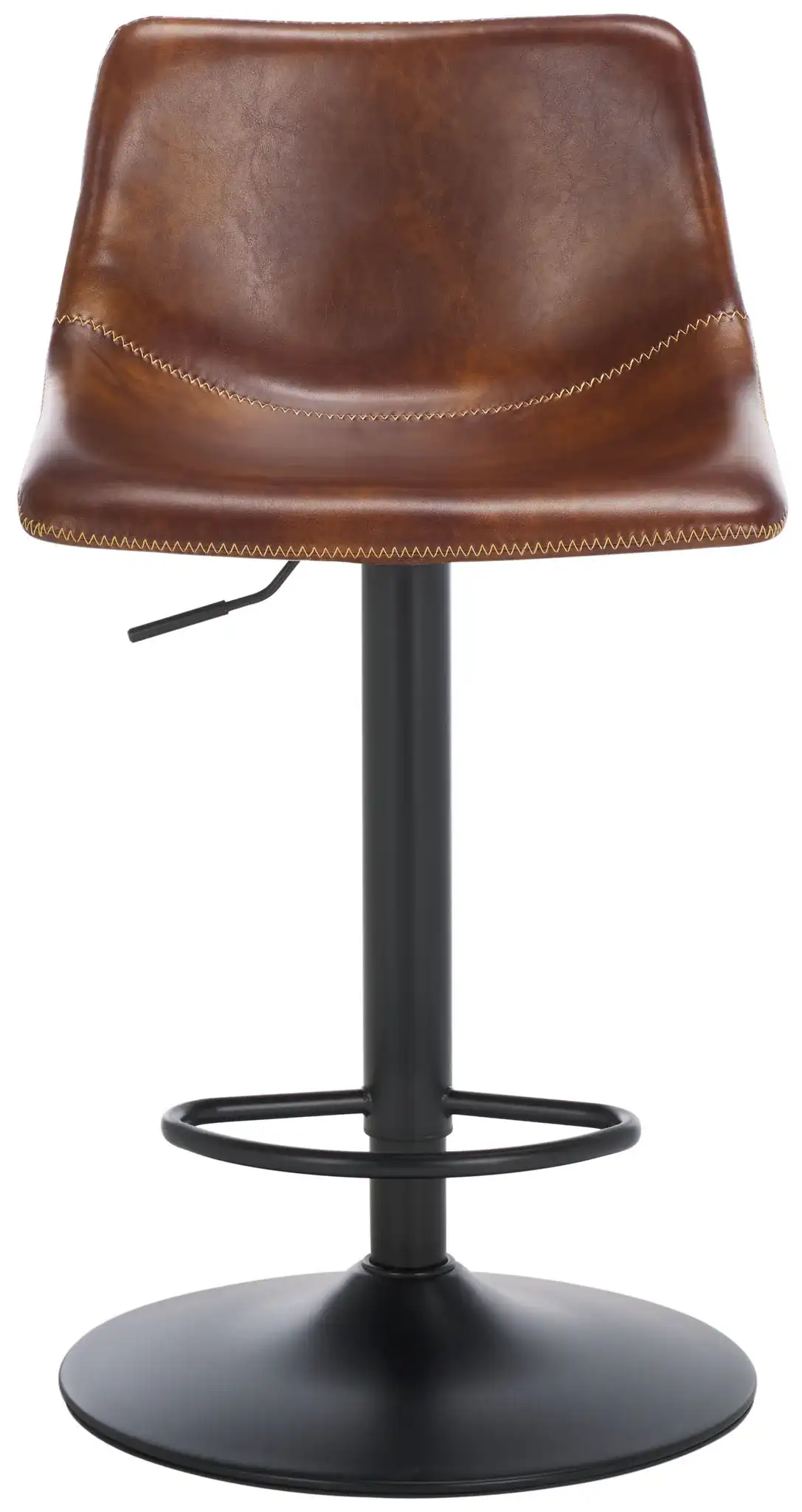 Aelin Adjustable Bar Stool in Brown / Black, detail view