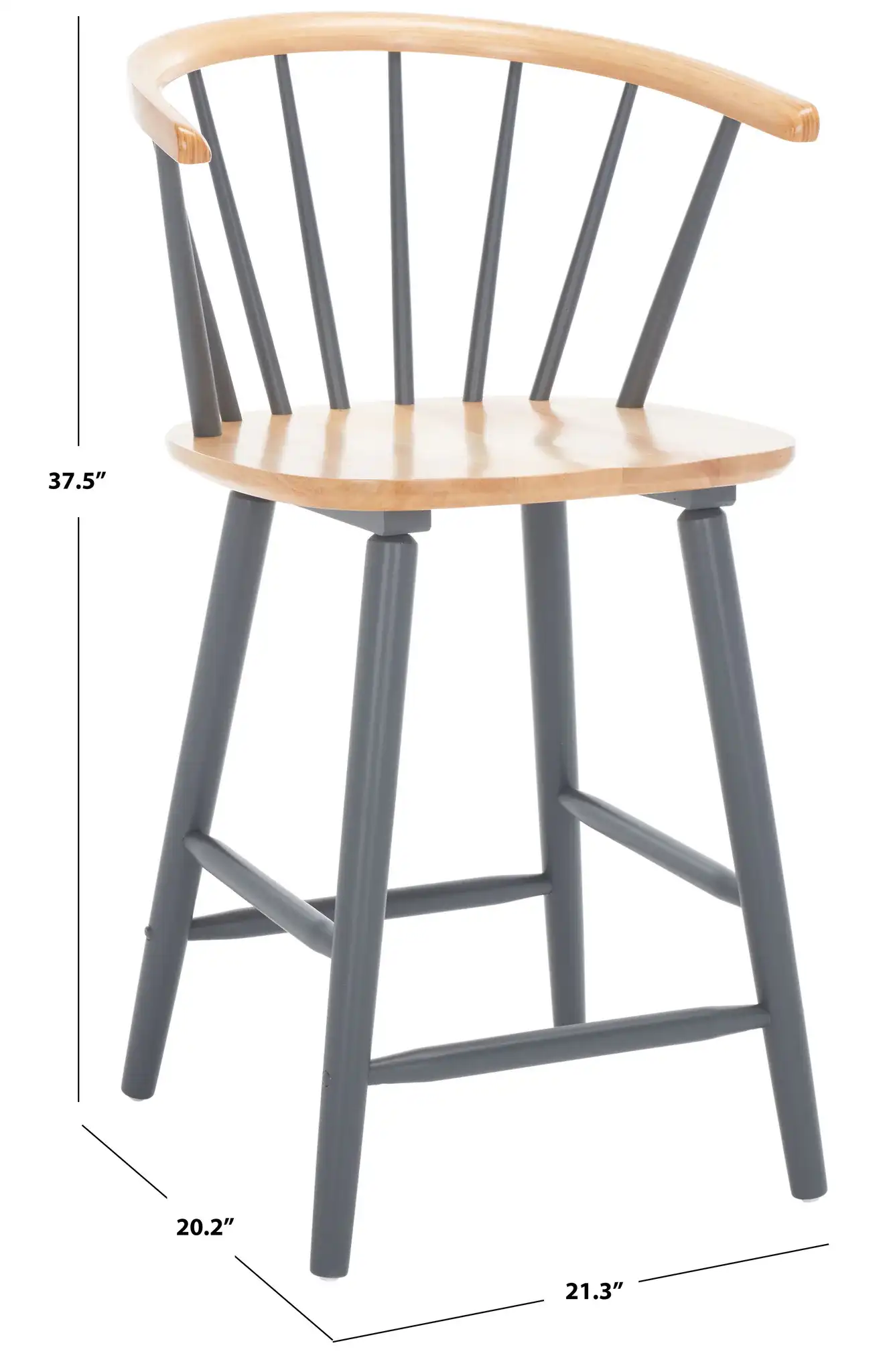 Blanchard Counter Stool (Set of 2) in Natural / Gray, detail view