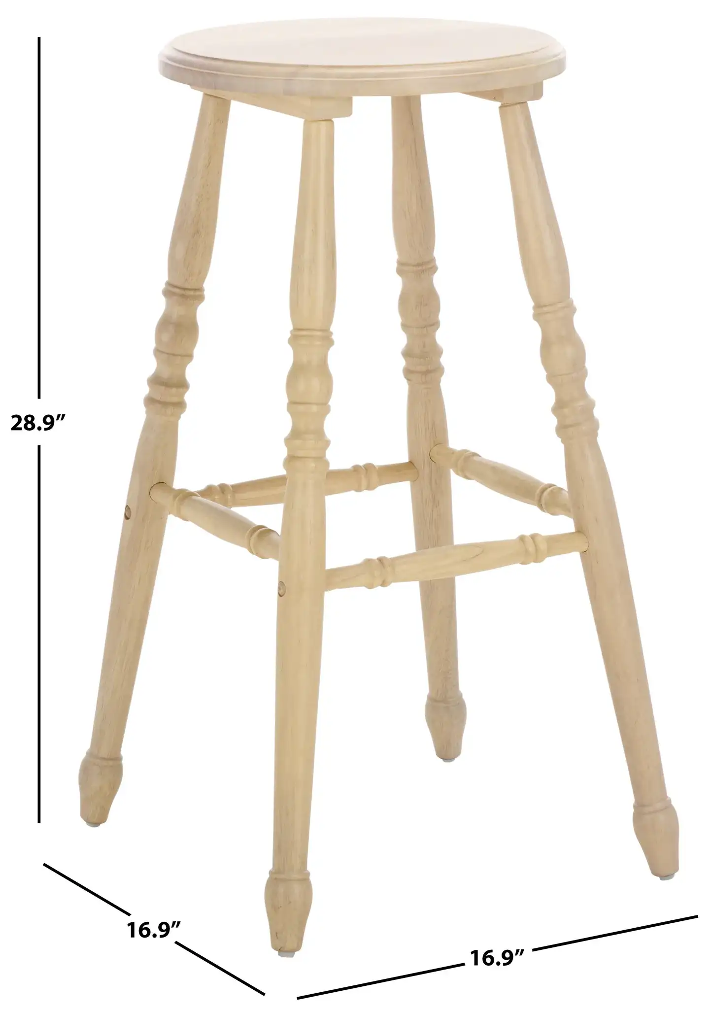 Sidiko 29" Barstool (Set of 2) in Matte Black, detail view