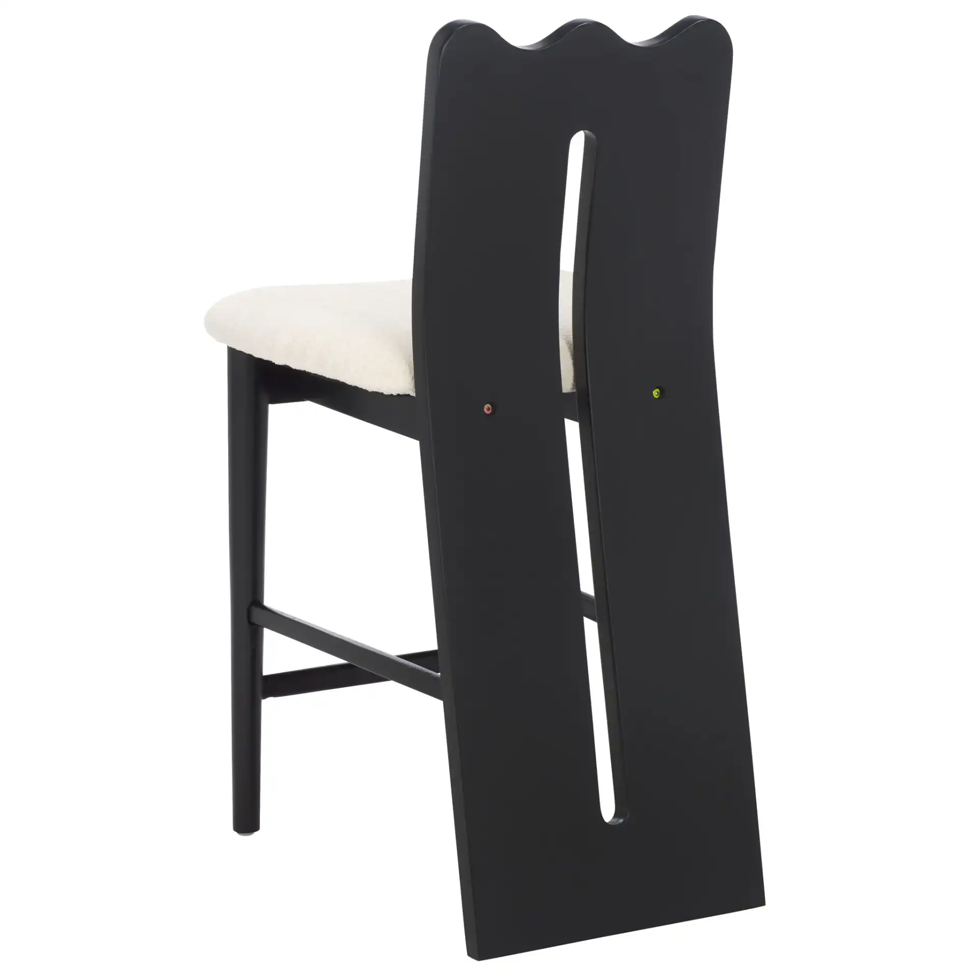 Kieran Counter Stool in Cream / Black, detail view