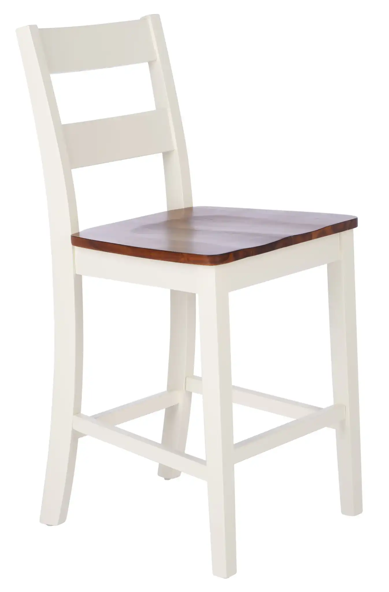 Yuri Counter Stool (Set of 2) in White / Natural, detail view