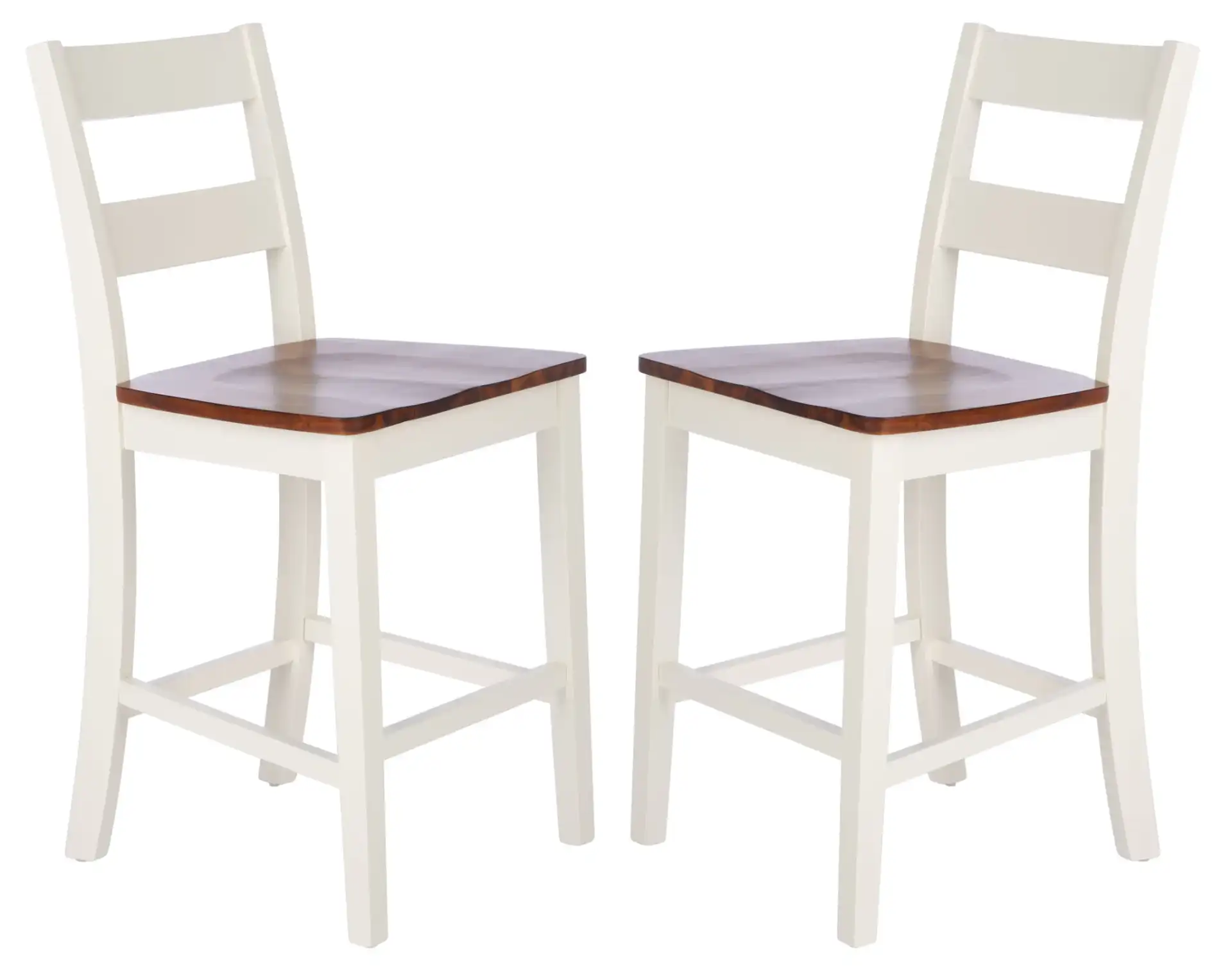 Yuri Counter Stool (Set of 2) in White / Natural, detail view