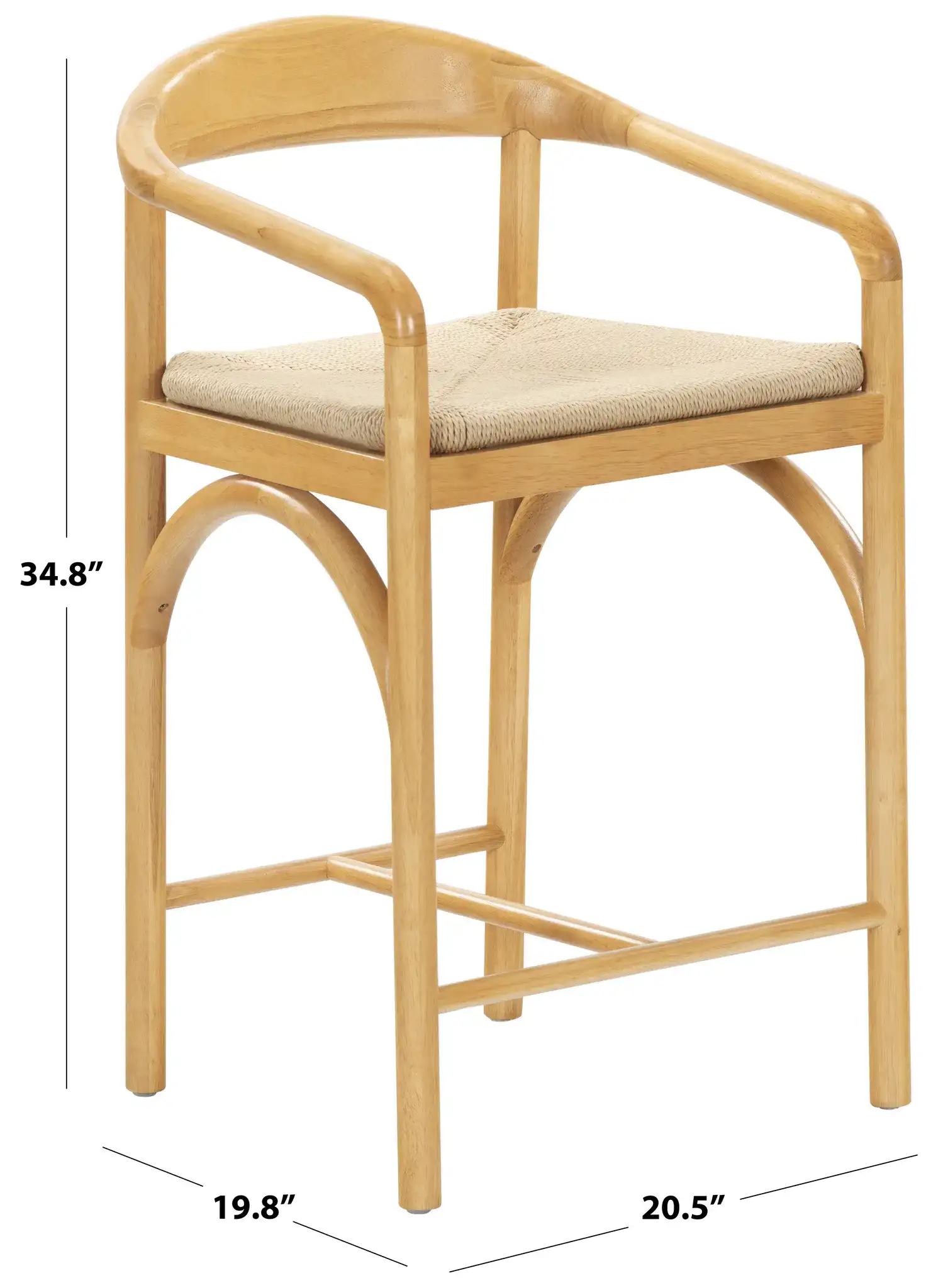 Lucera Counter Stool in Natural, detail view