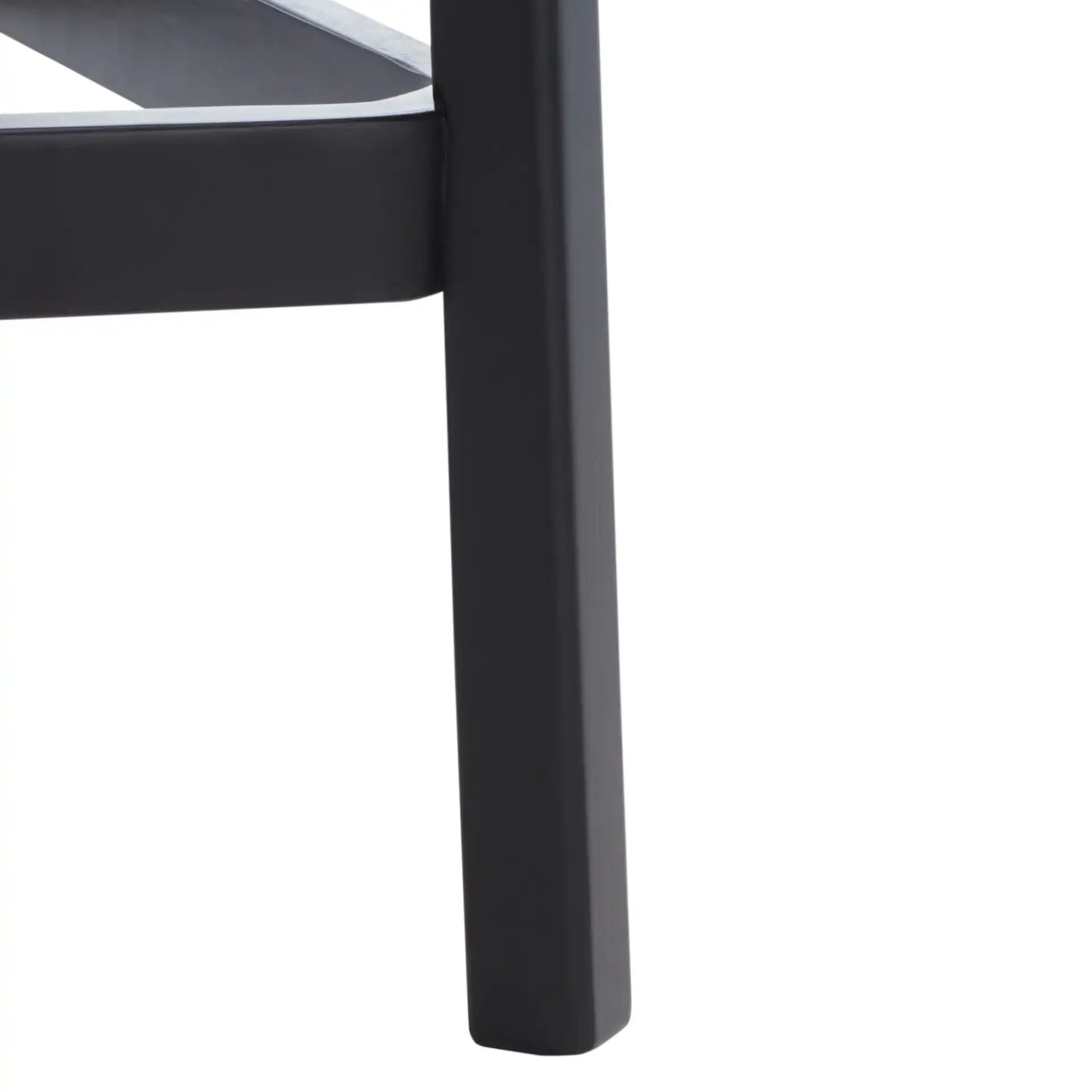 Silus Backless Cane Counter Stool in Black, detail view