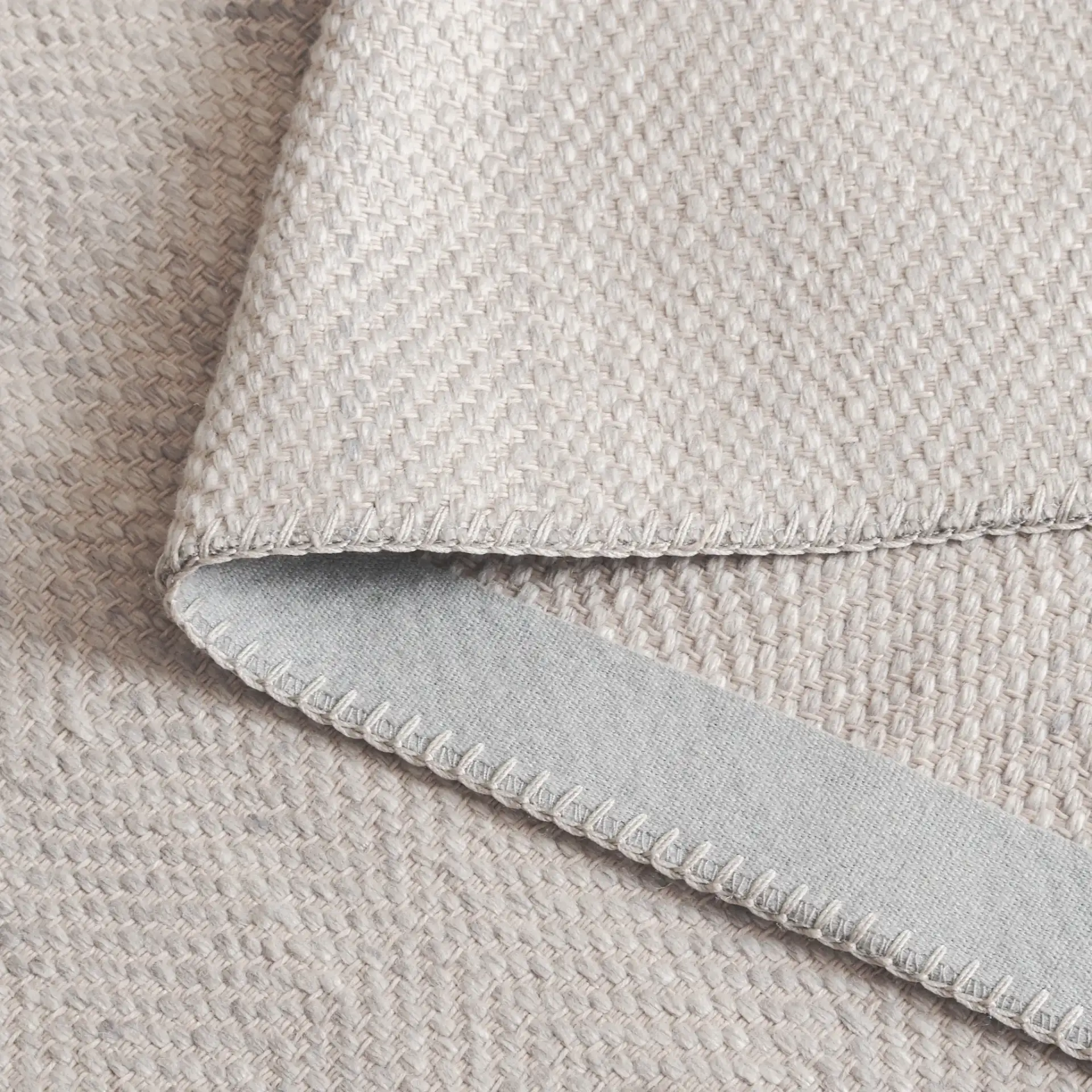Cabo Ribbed Rug in Gray in a styled room