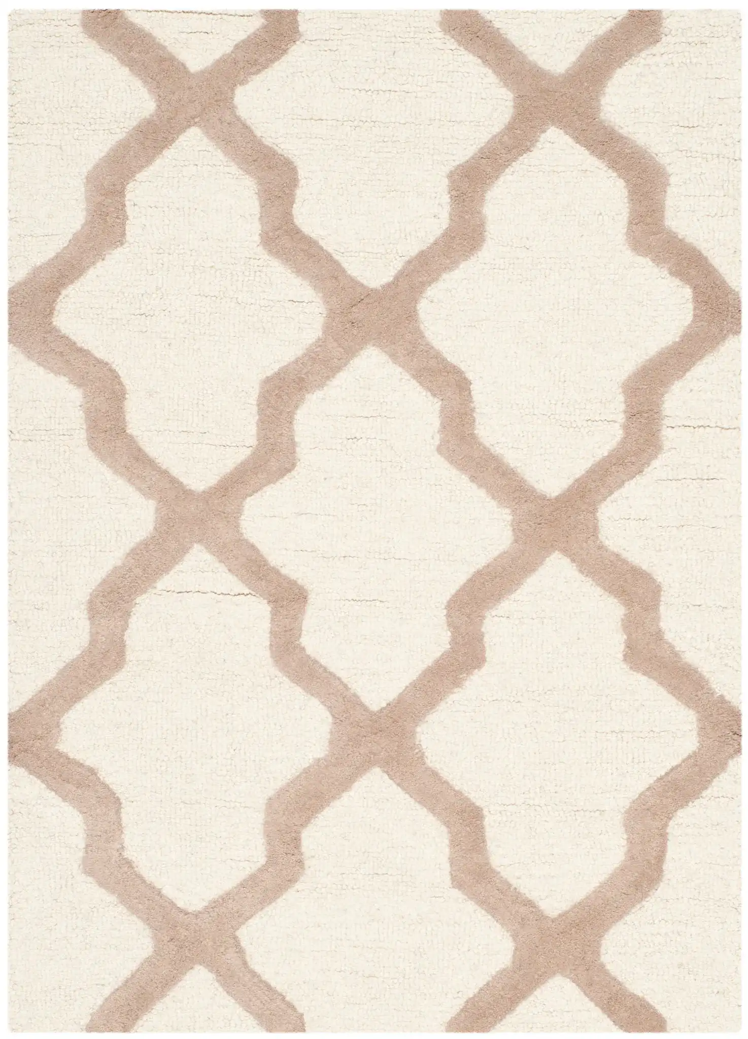 Cambridge Trellis Hand-Tufted Rug in Ivory / Beige