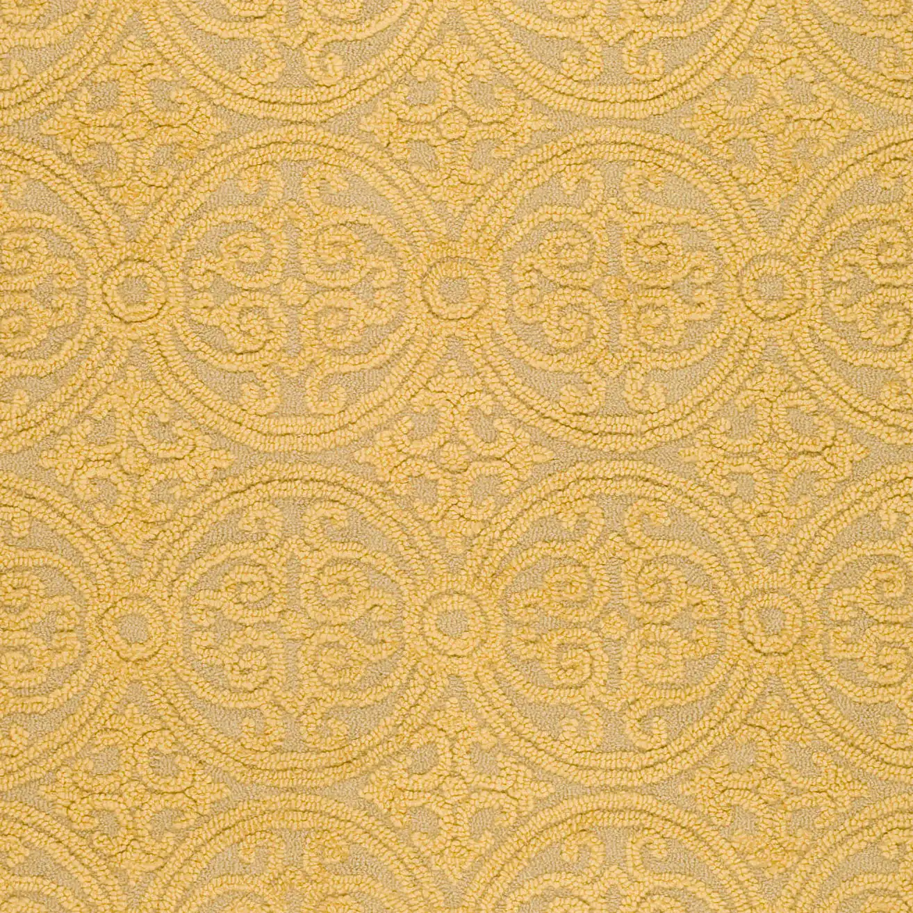Cambridge Interlocking Circle Hand-Tufted Wool Rug in Light Gold / Dark Gold