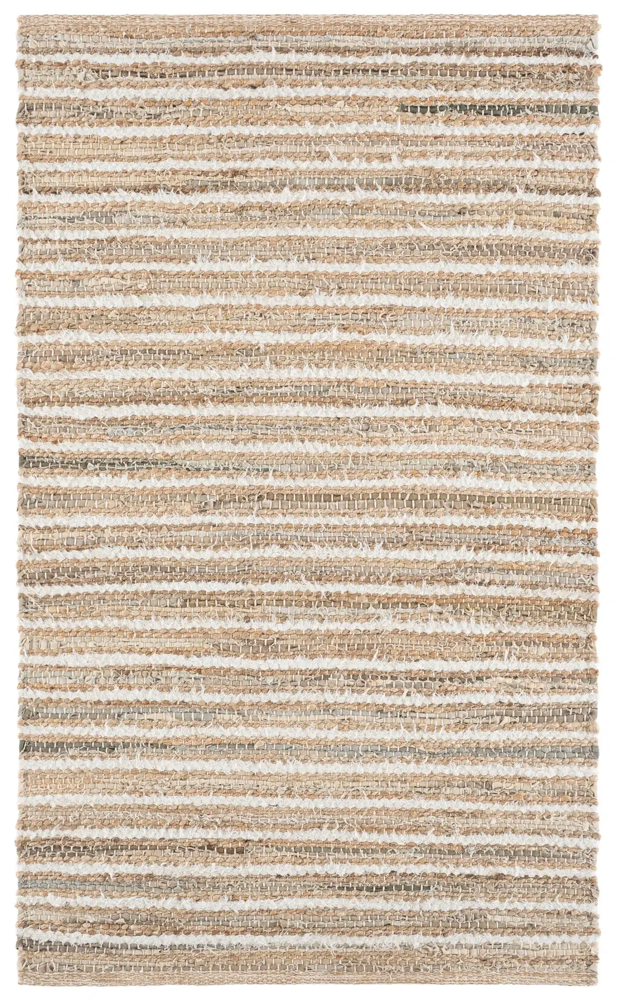 Cape Cod Linear Stripe Hand-Woven Rug in Natural / Beige