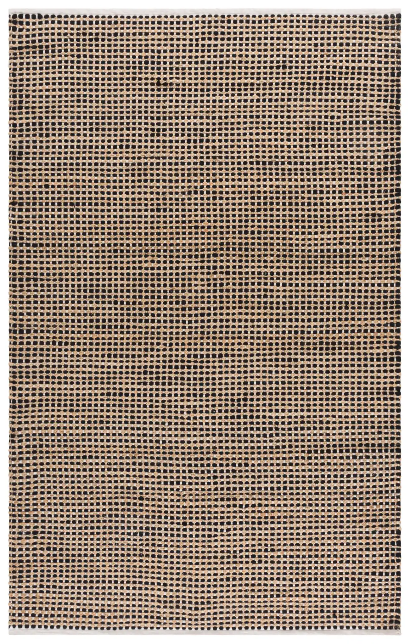 Cape Cod Dotted Grid Hand-Loomed Rug in Natural / Black