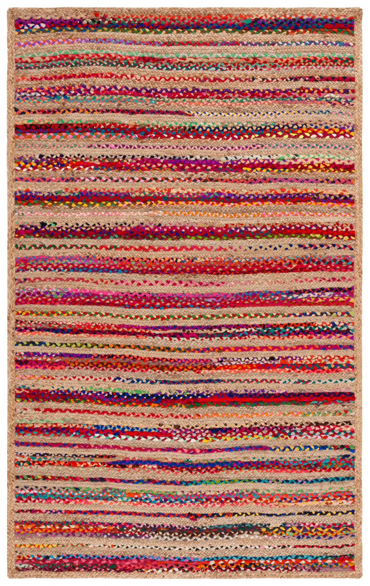 Cape Cod Heathered Thin Stripe Hand-Woven Rug in Natural / Multicolor