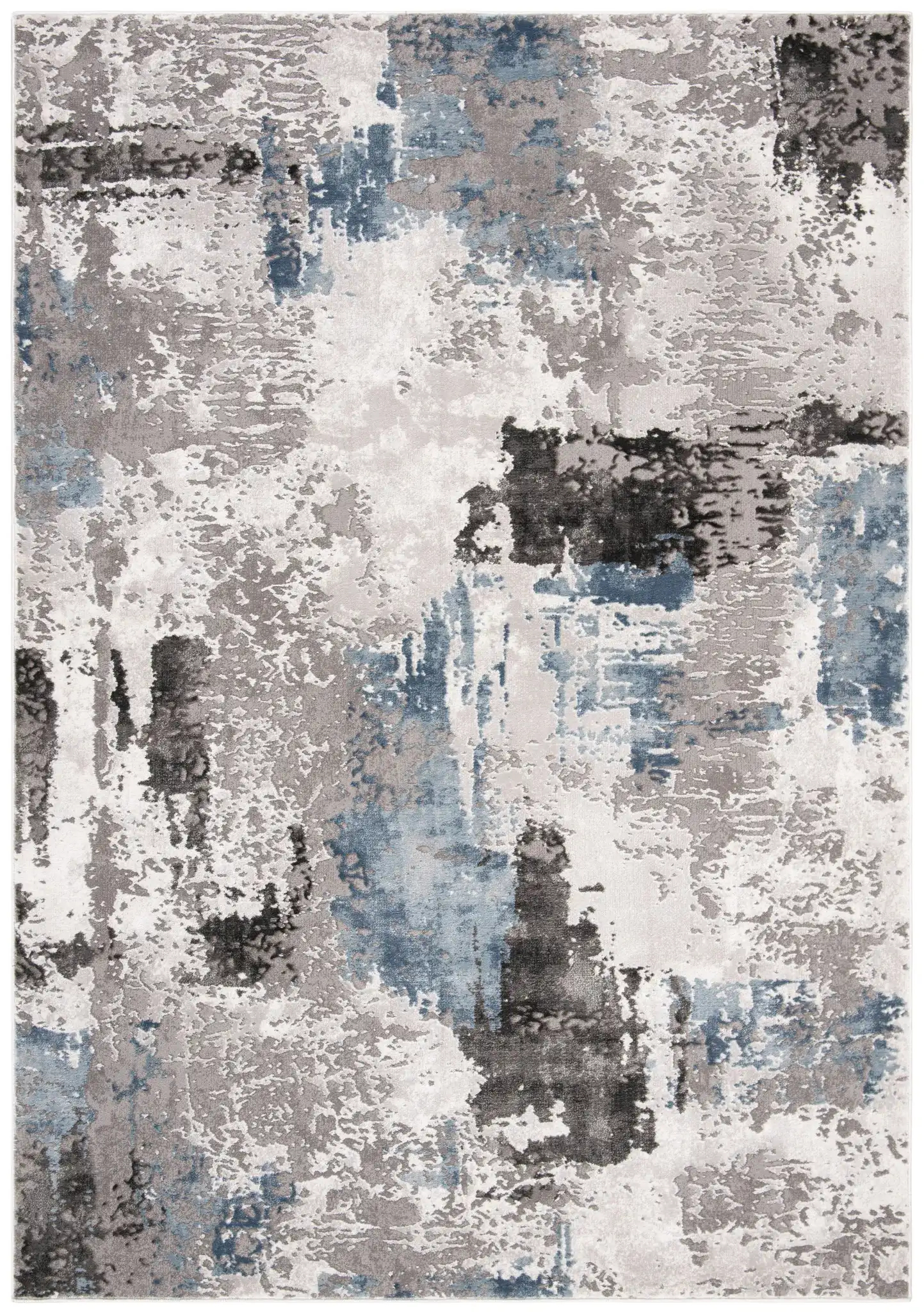 Craft Painterly Abstract Rug in Gray / Blue
