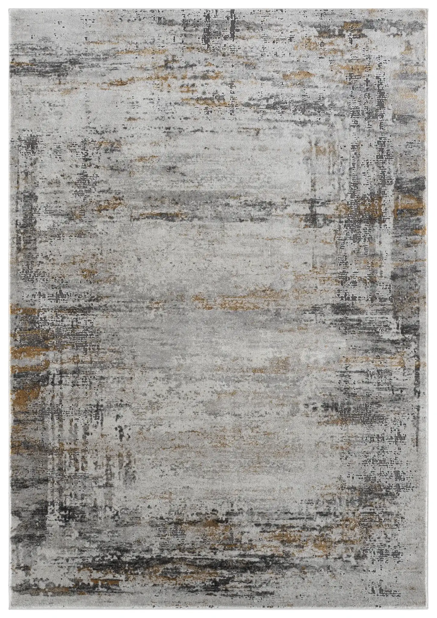 Craft Modern Abstract Rug in Gray / Gold