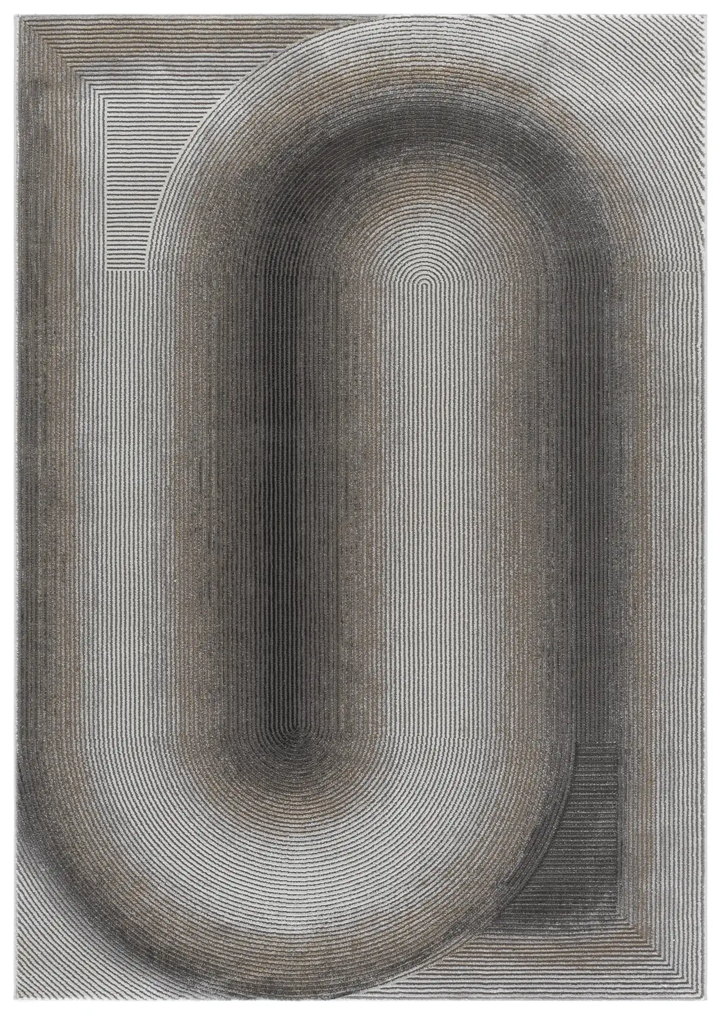 Craft Linear Arch Rug in Gray / Gold