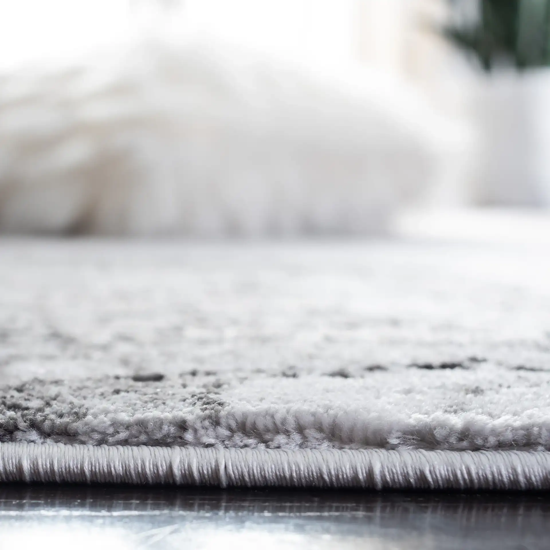 Craft Marbled Stone Rug in Light Gray / Gray in a styled room