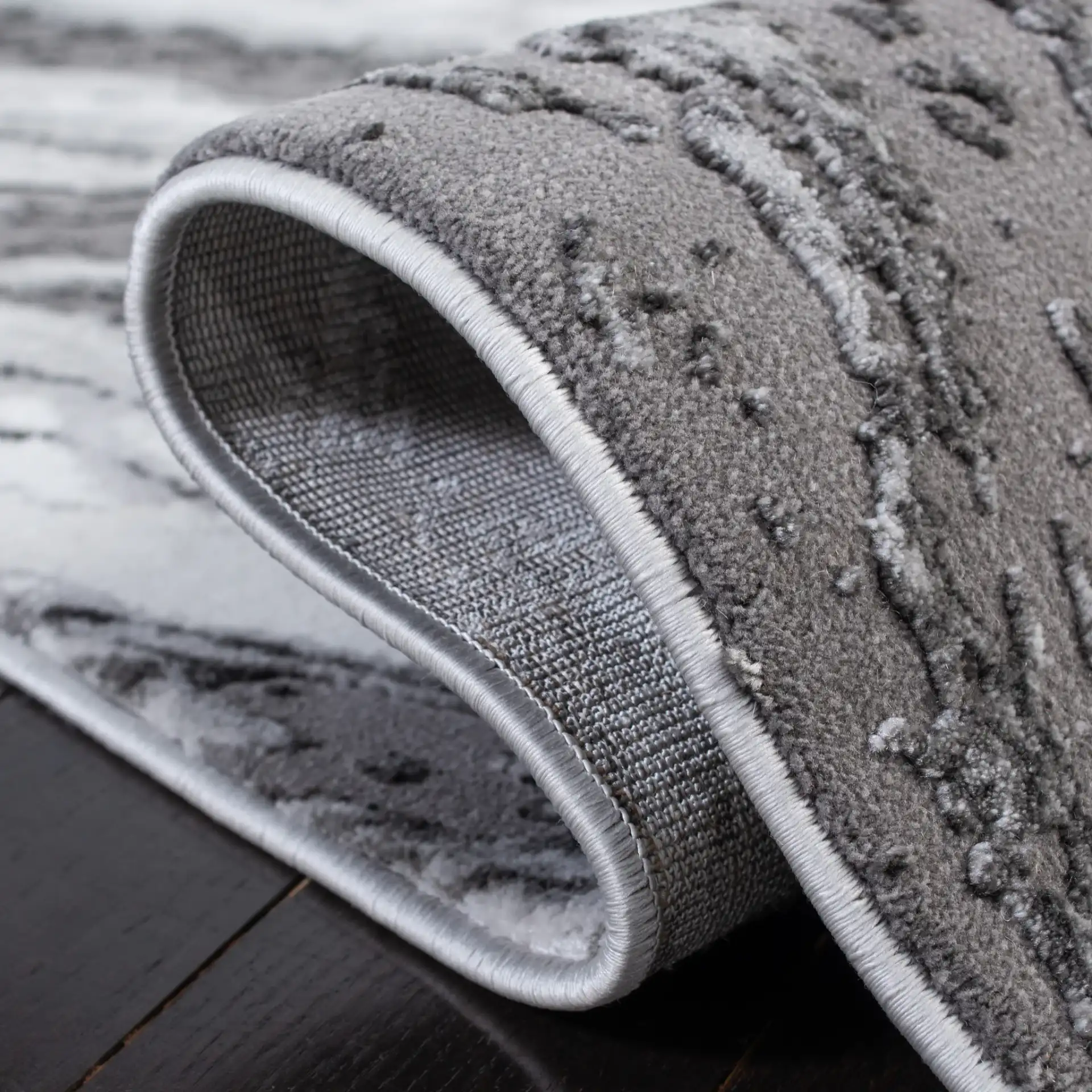 Craft Marbled Stone Rug in Light Gray / Gray in a styled room