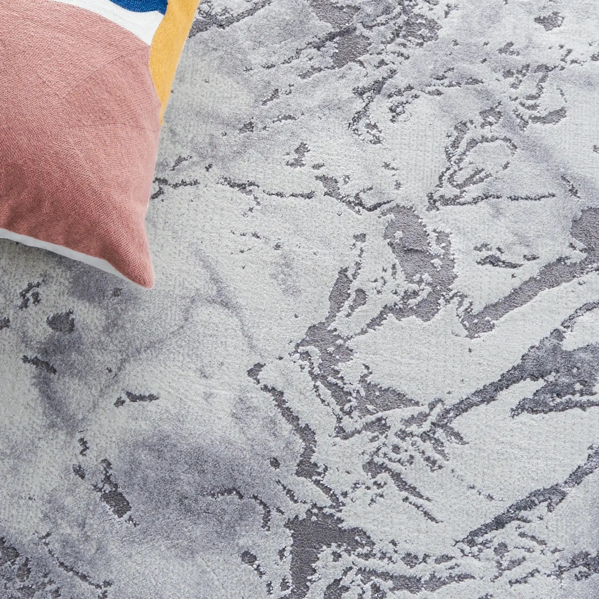 Craft Diagonal Marble Rug in Gray / Dark Gray in a styled room