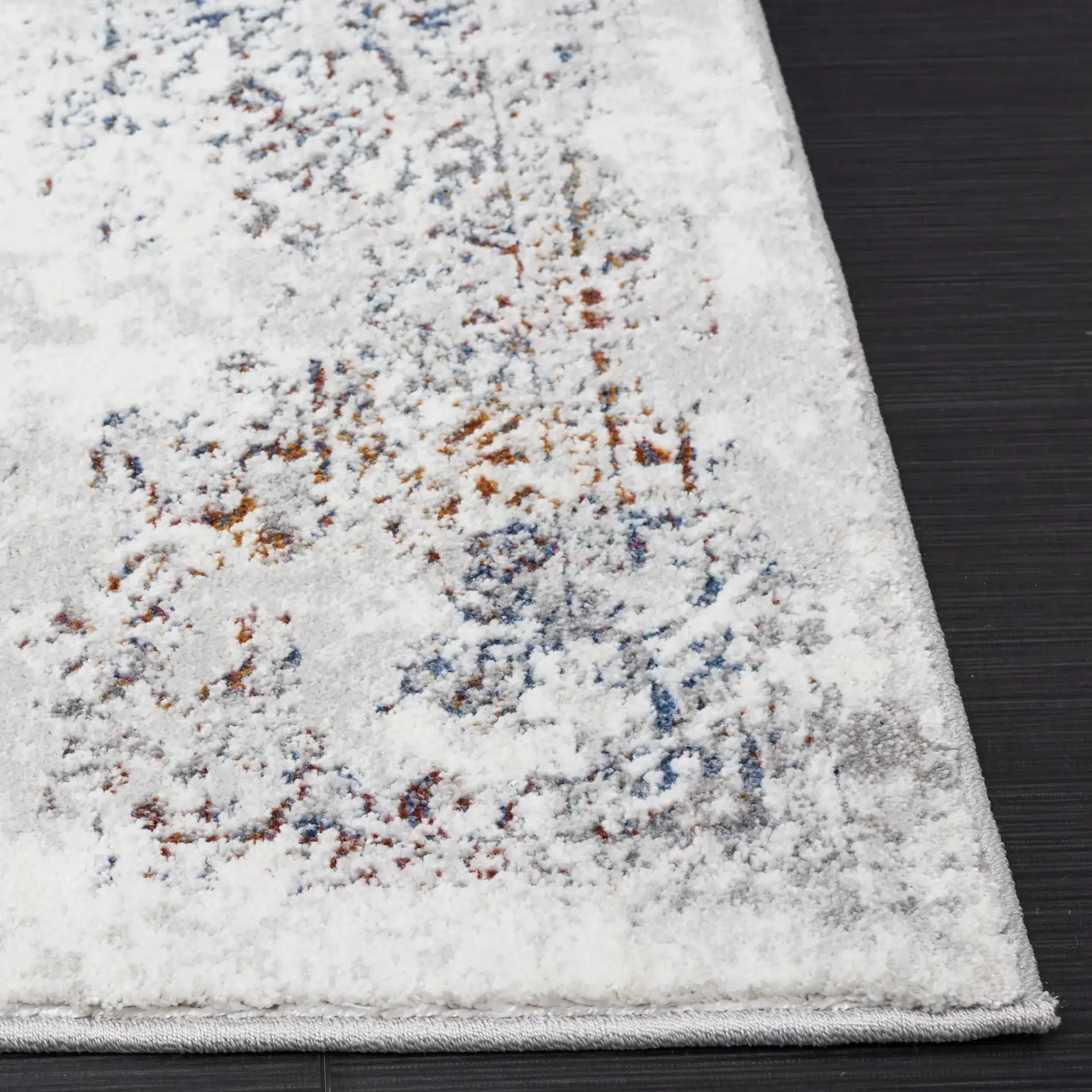 Craft Distressed Persian Medallion Rug in Gray / Blue in a styled room