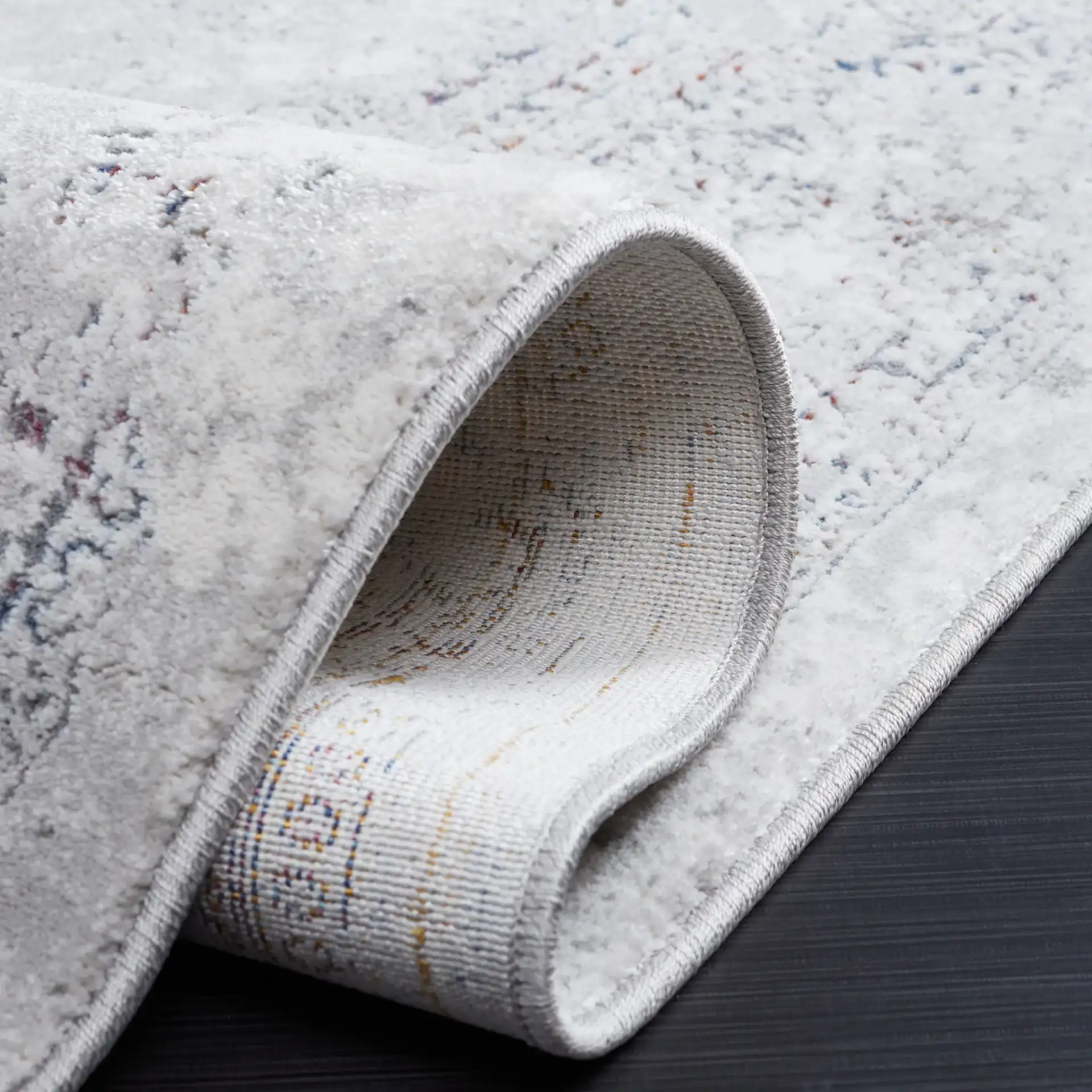 Craft Distressed Persian Medallion Rug in Gray / Blue in a styled room