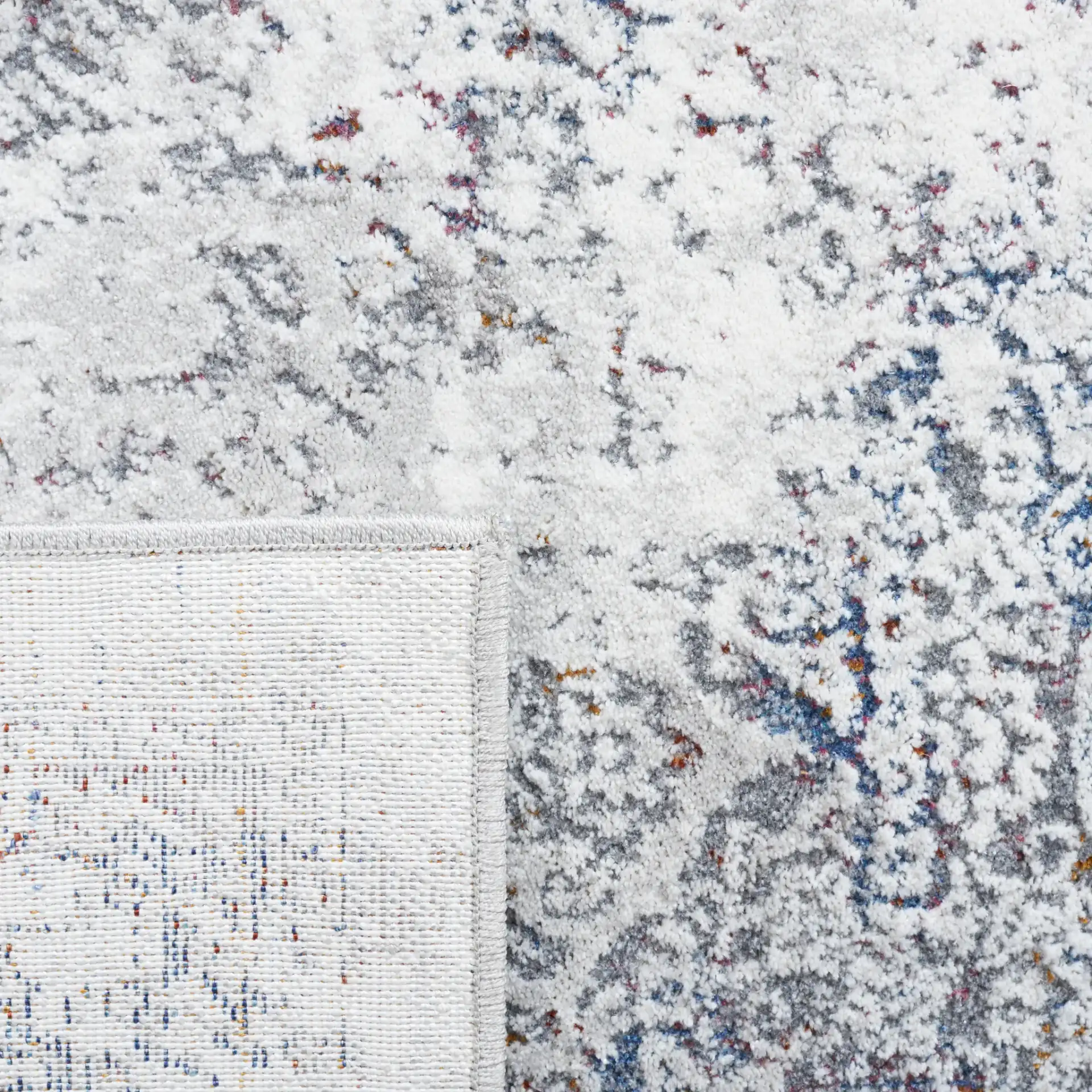 Craft Distressed Persian Medallion Rug in Gray / Blue in a styled room