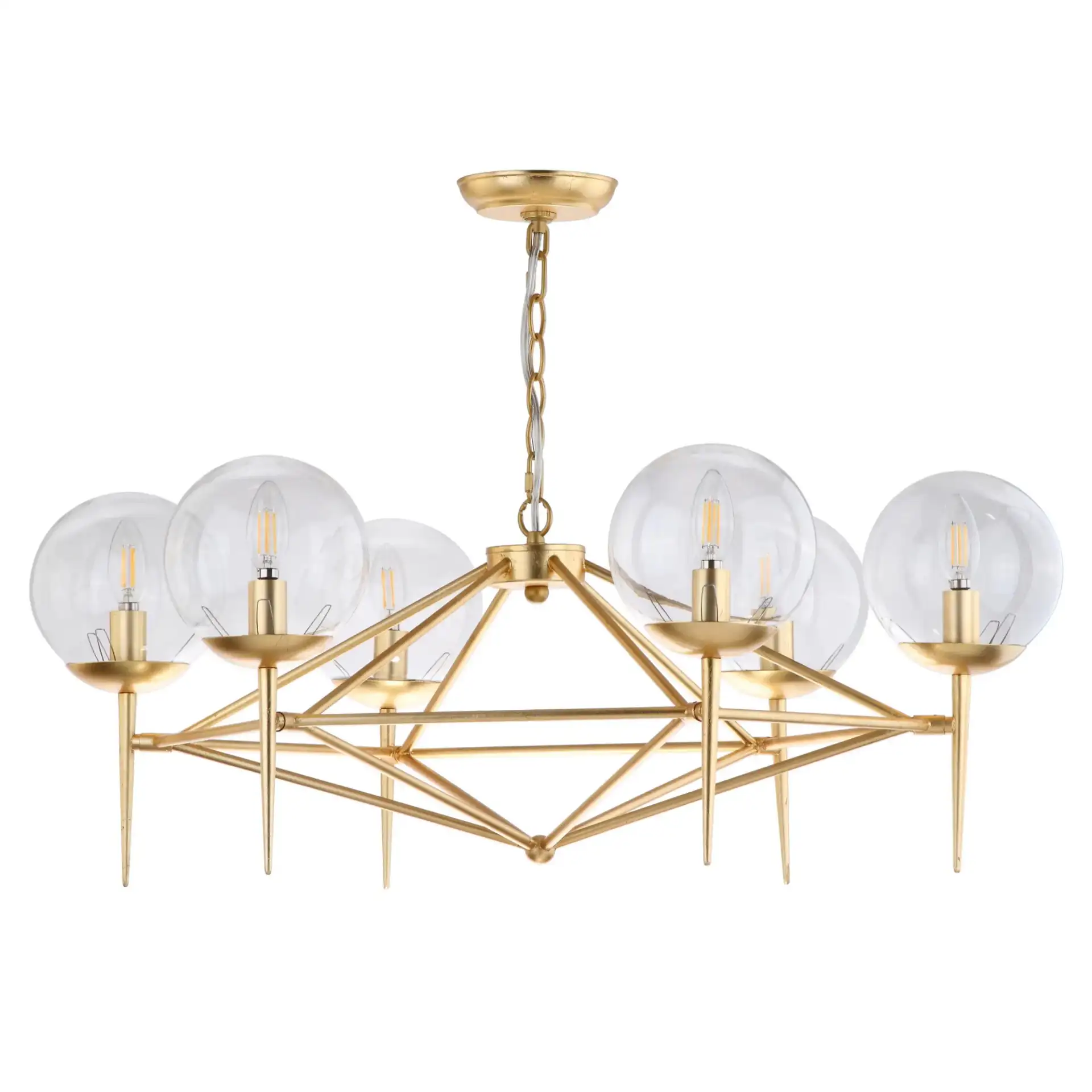 Greyor Six-Light Chandelier in Gold, detail view