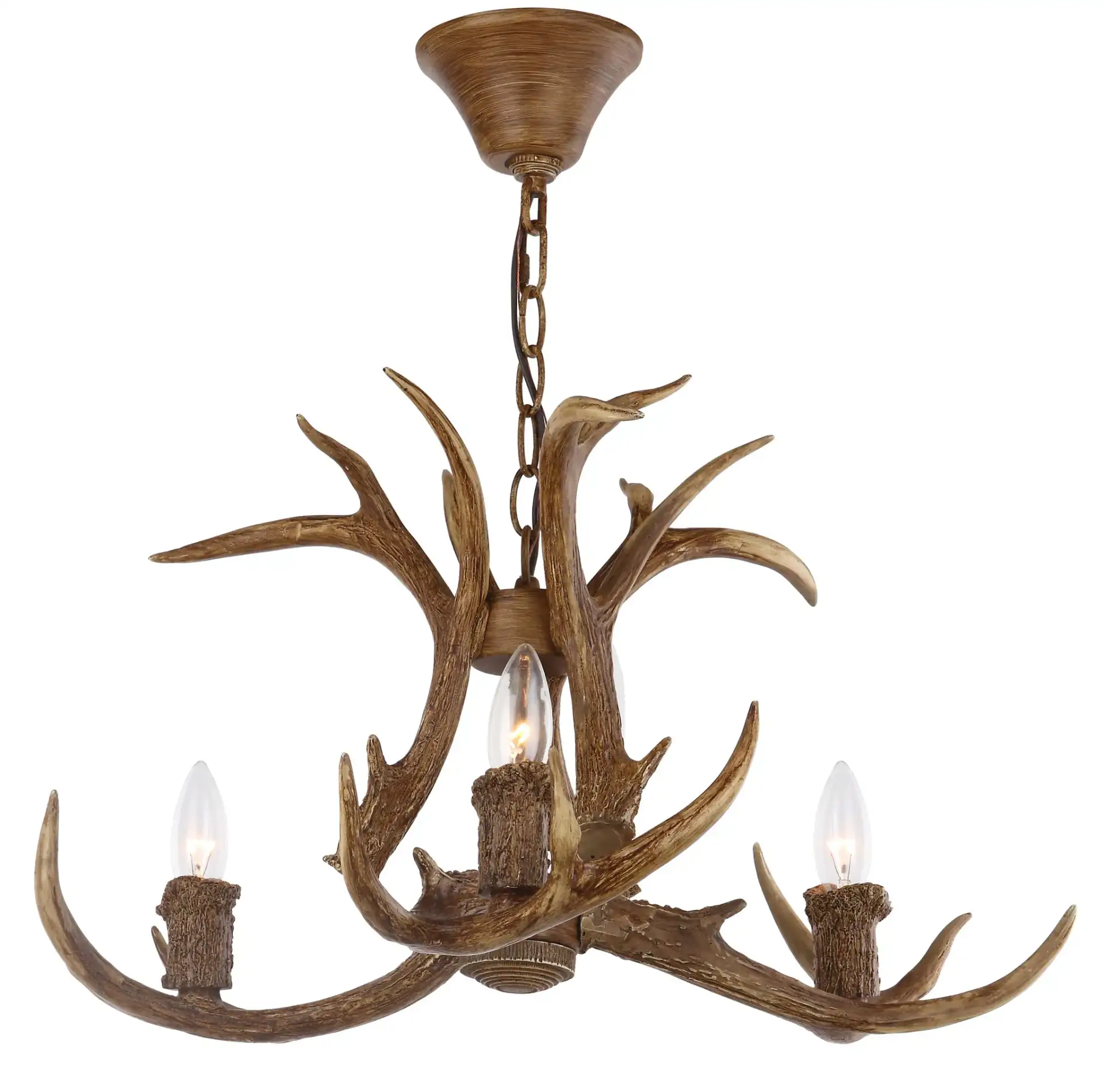 Makani Three-Light Chandelier in Brown