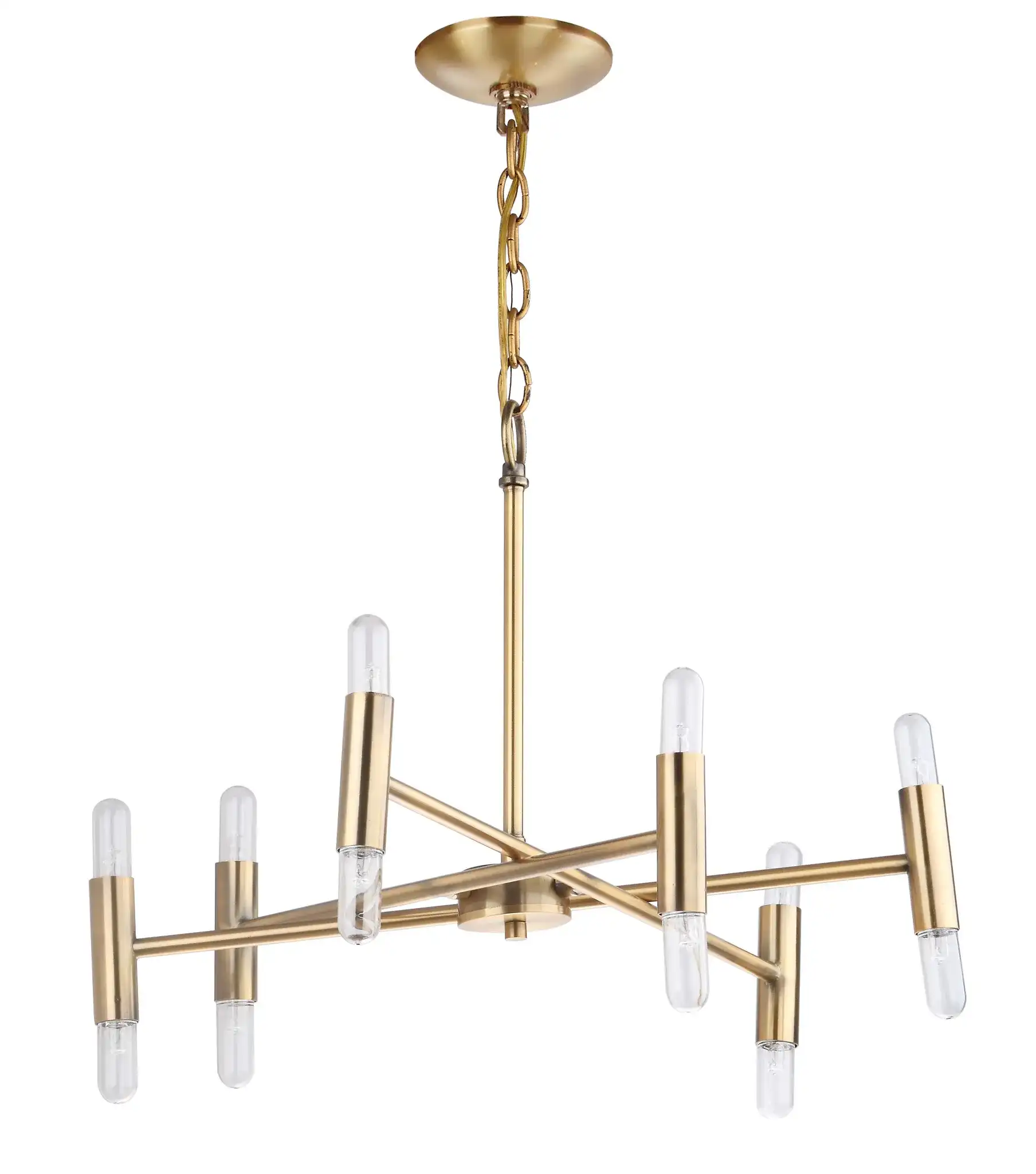 Gale Twelve-Light Chandelier in Gold, detail view