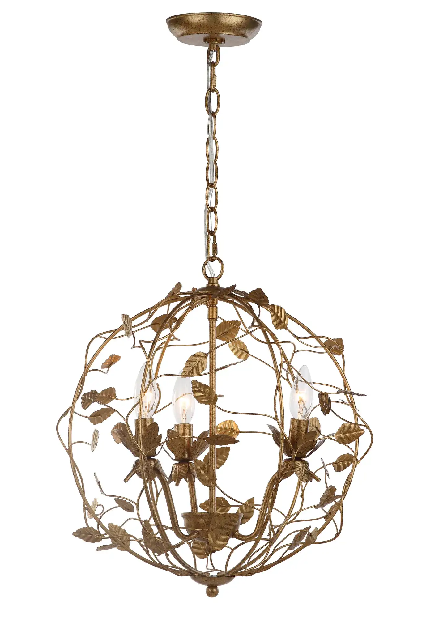 Austen Three-Light Chandelier in Gold