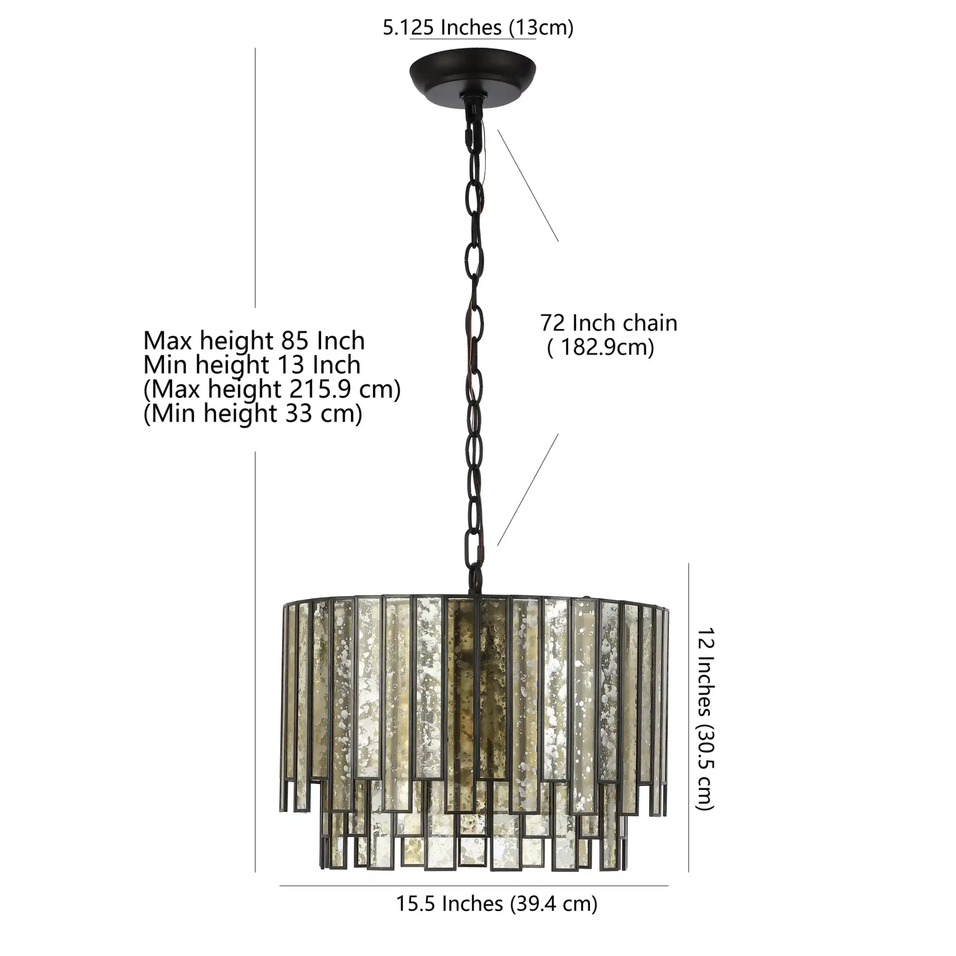 Gresher Chandelier in Oil Rubbed Bronze, detail view