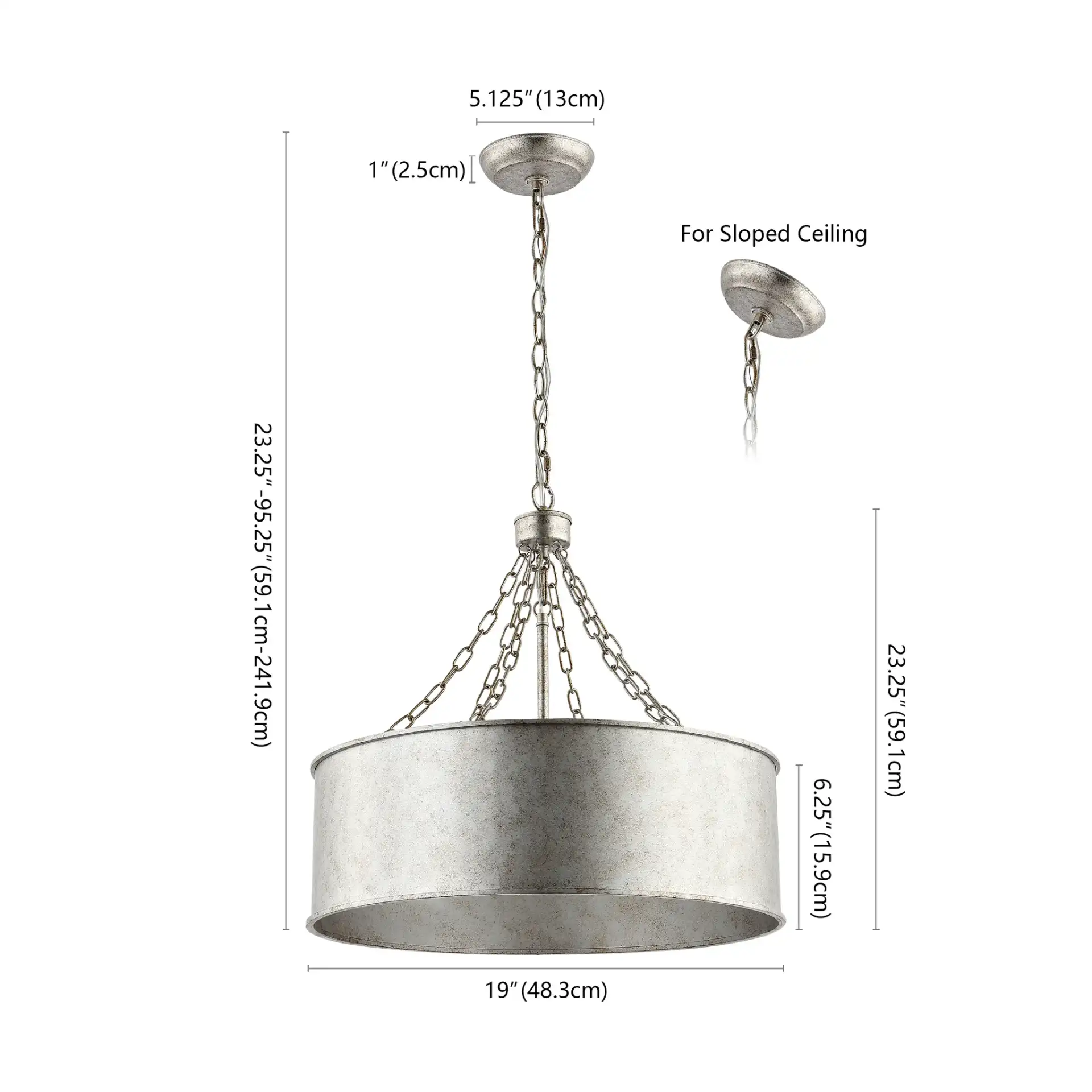 Adison Six-Light Chandelier in Antique Silver, detail view