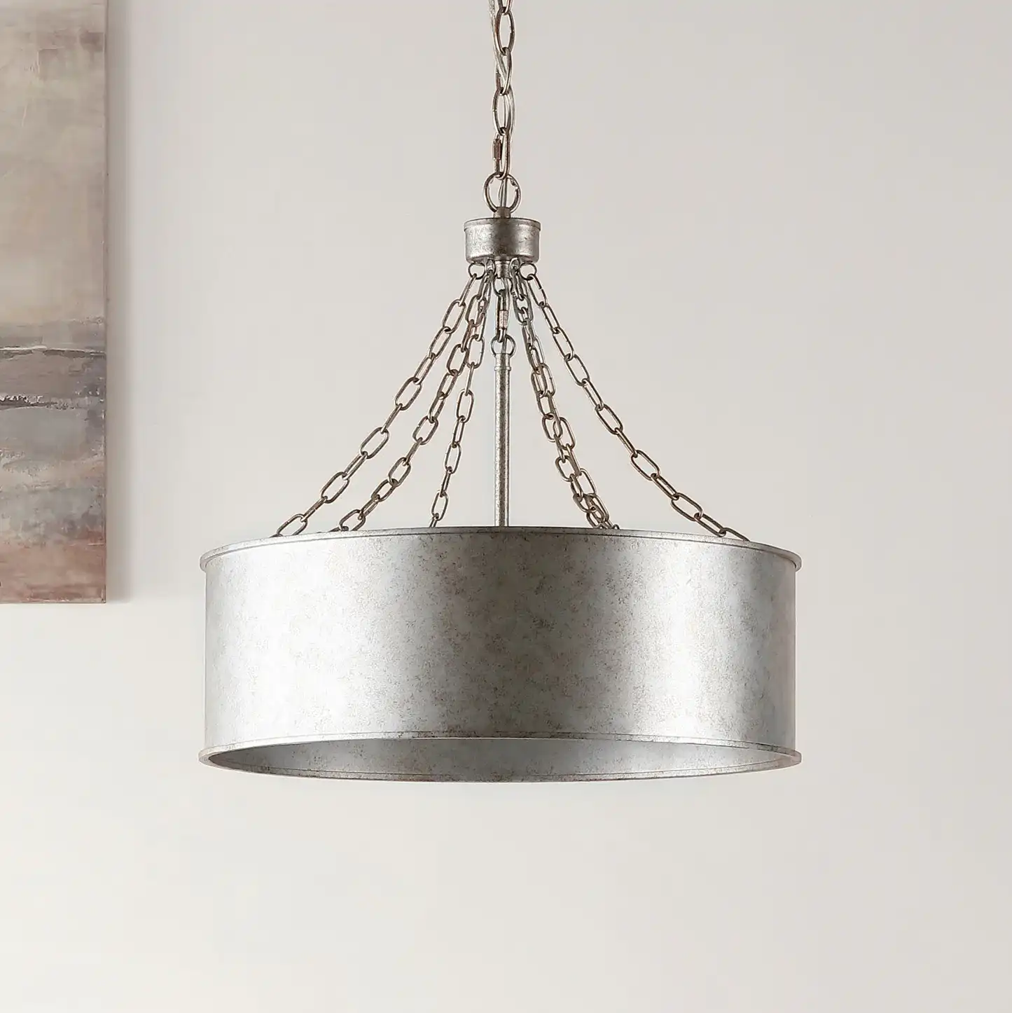 Adison Six-Light Chandelier in Antique Silver, detail view