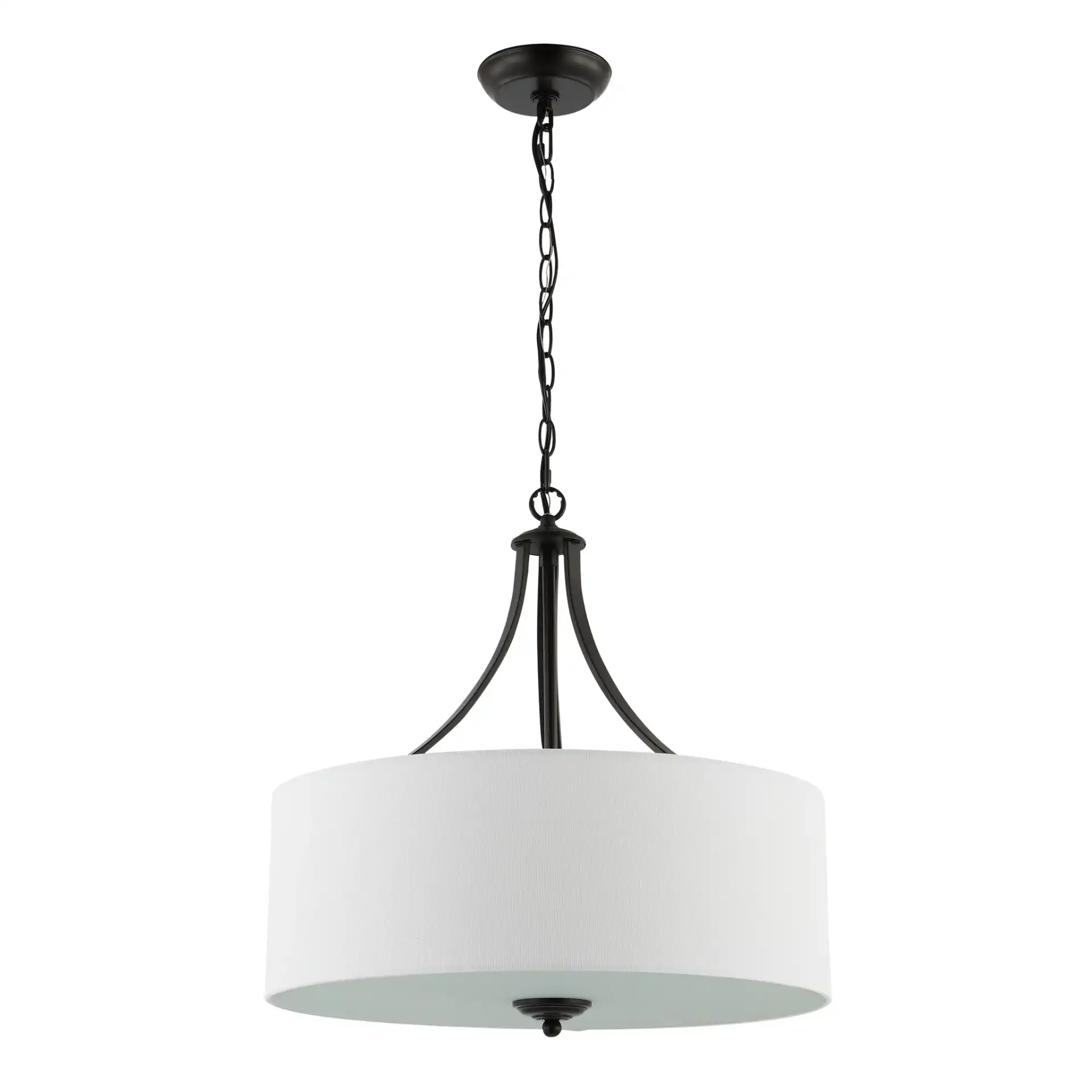 Burnett Three-Light Chandelier in Oil Rub Bronze / White, detail view