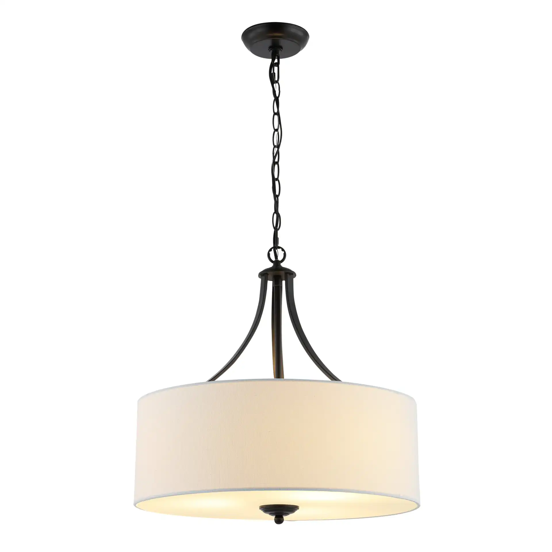 Burnett Three-Light Chandelier in Oil Rub Bronze / White