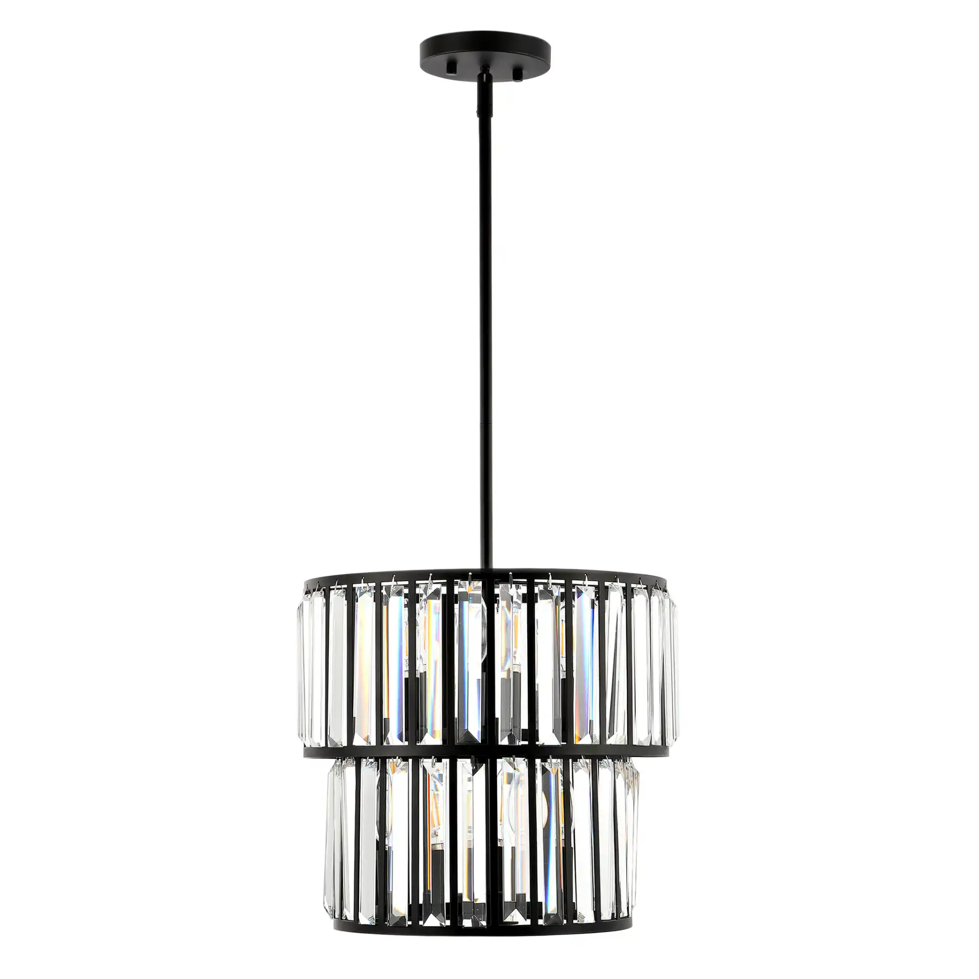 Crissa Six-Light Chandelier in Black / Clear, detail view