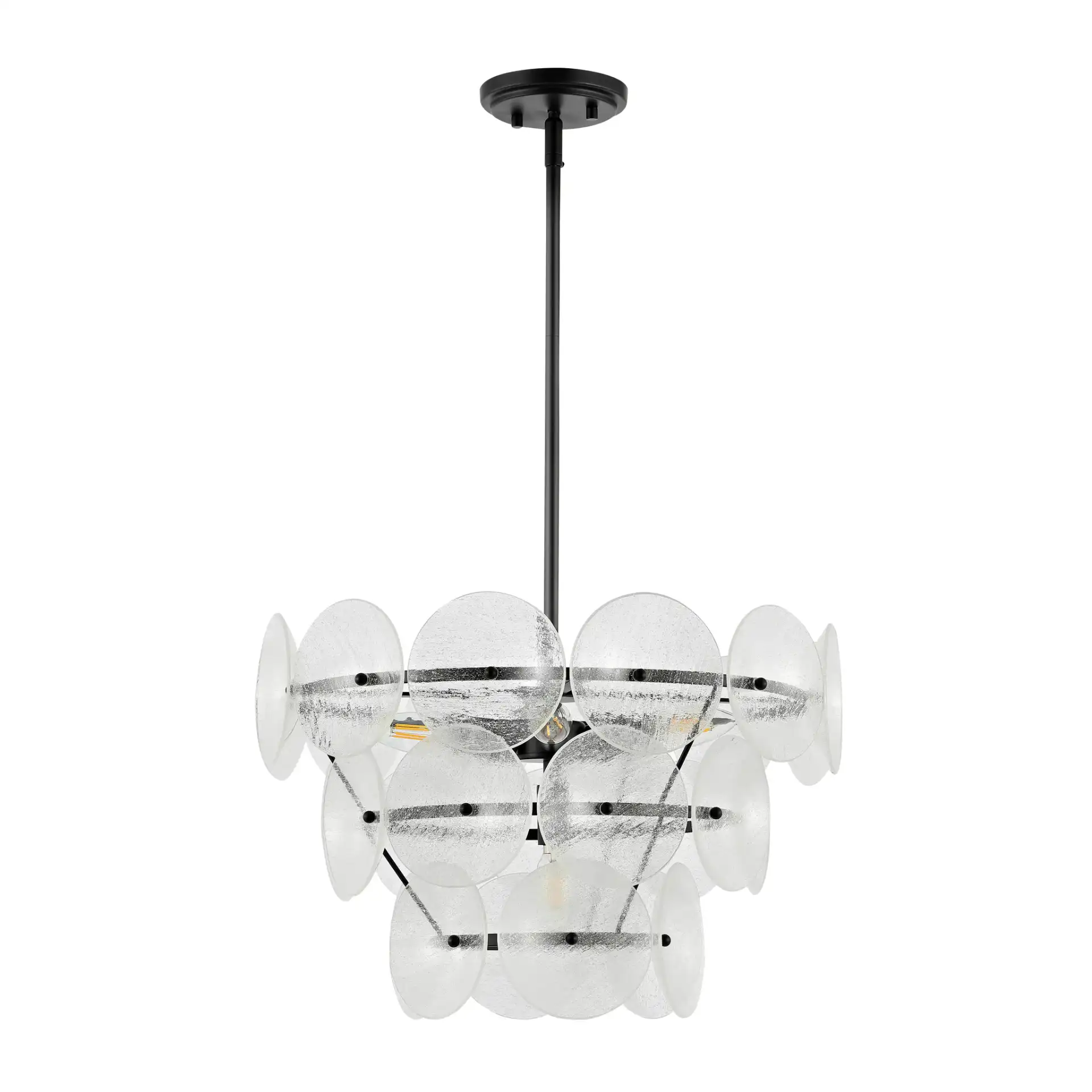 Landreth Six-Light Chandelier in Black / Clear, detail view