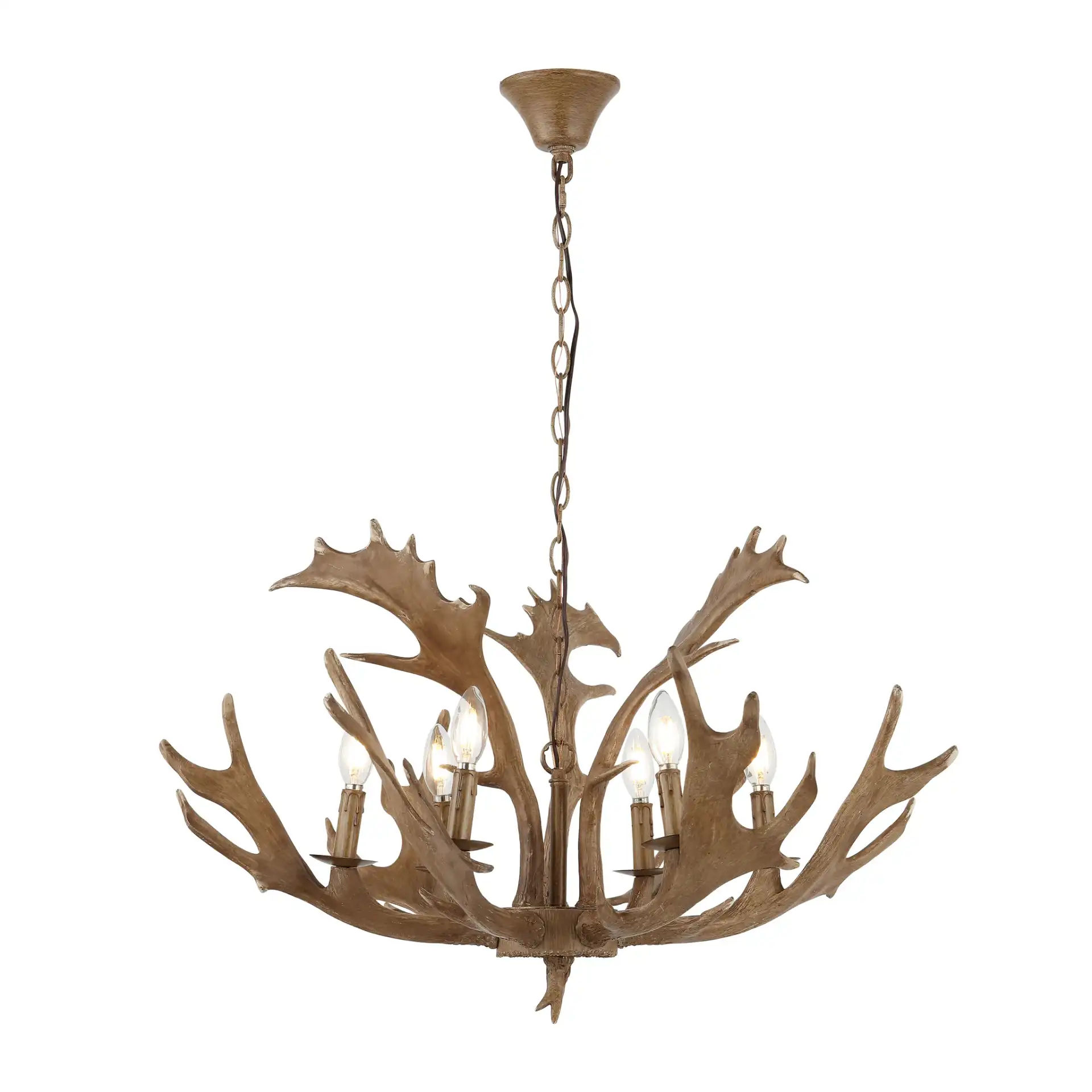 Dresden Six-Light Chandelier in Brown