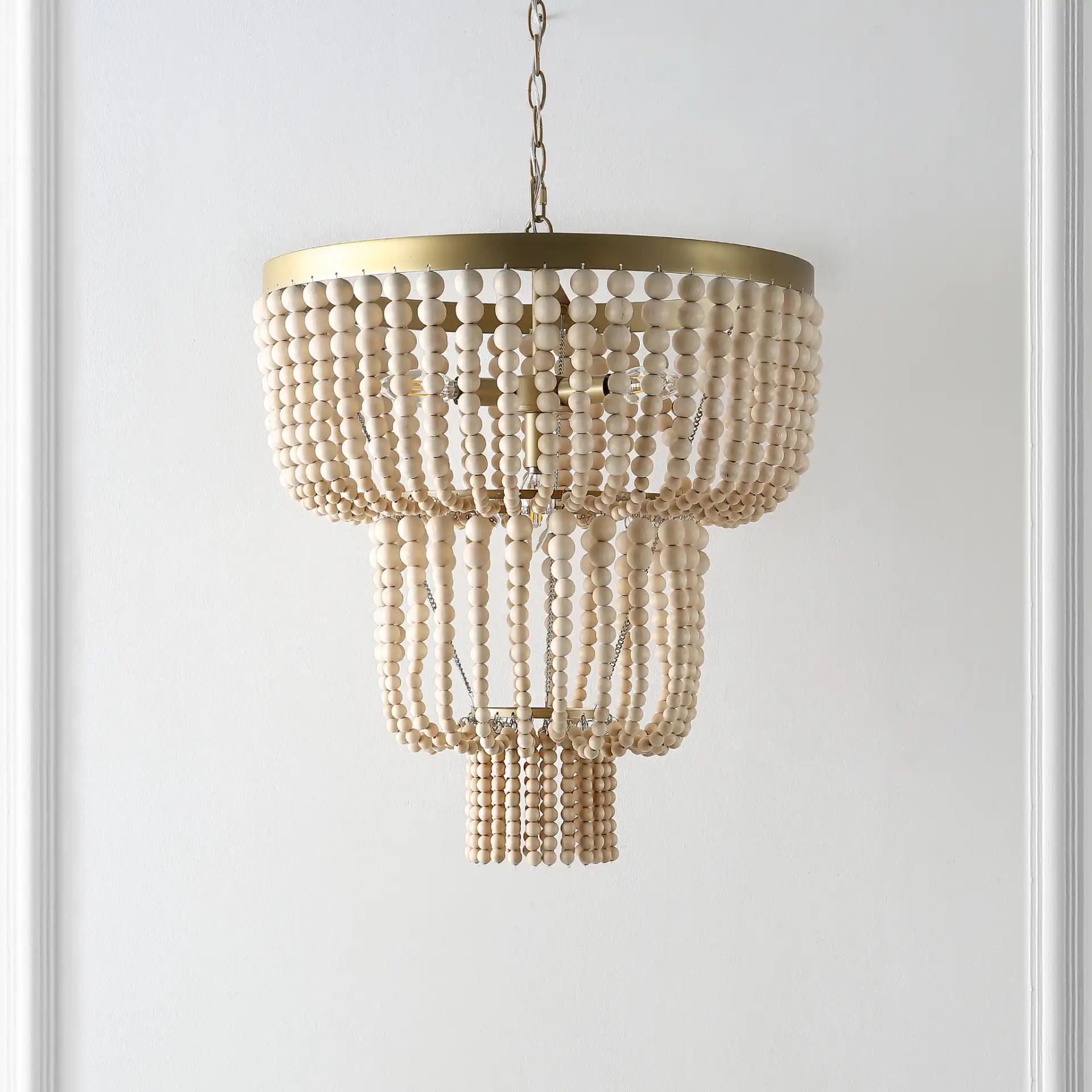 Aleynne Four-Light Chandelier in Brass, detail view